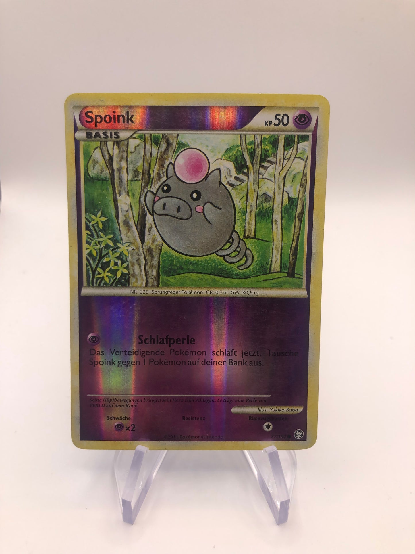 Pokemon Karte Revers Spoink 77/102 Deutsch
