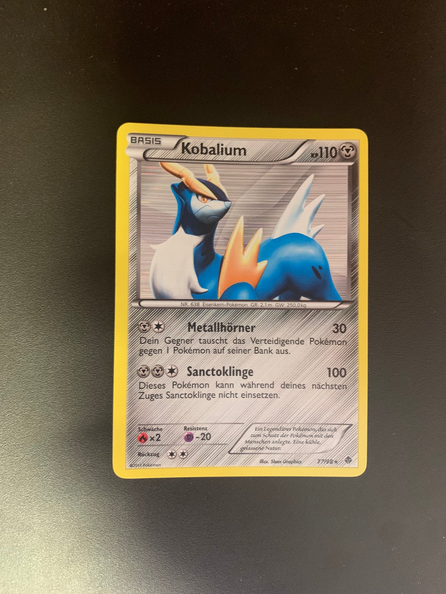 Pokemon Karte Holo Kobalium 77/98 Deutsch