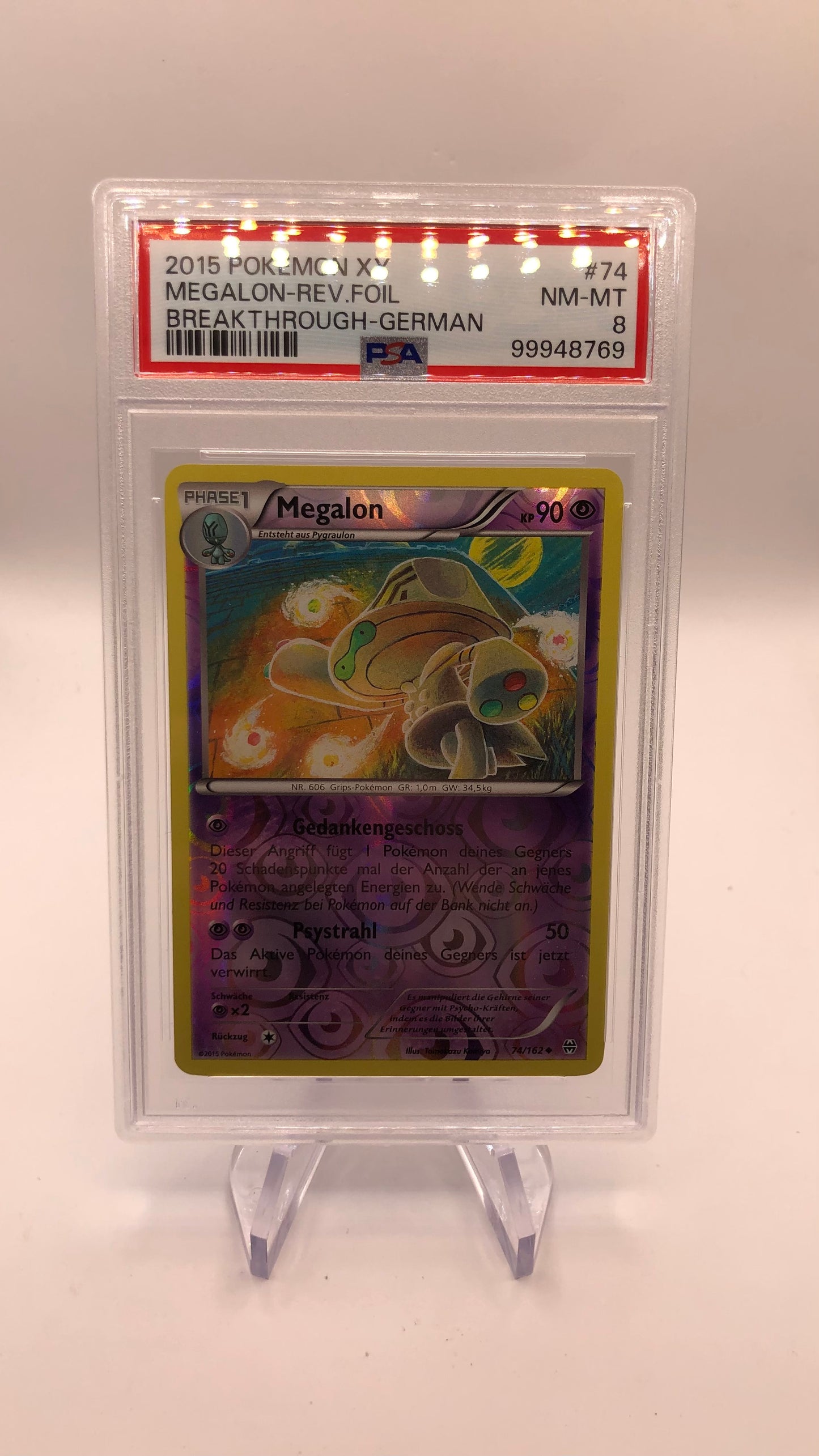 Pokemon Karte PSA 8 Revers Megalon 74/162 Deutsch