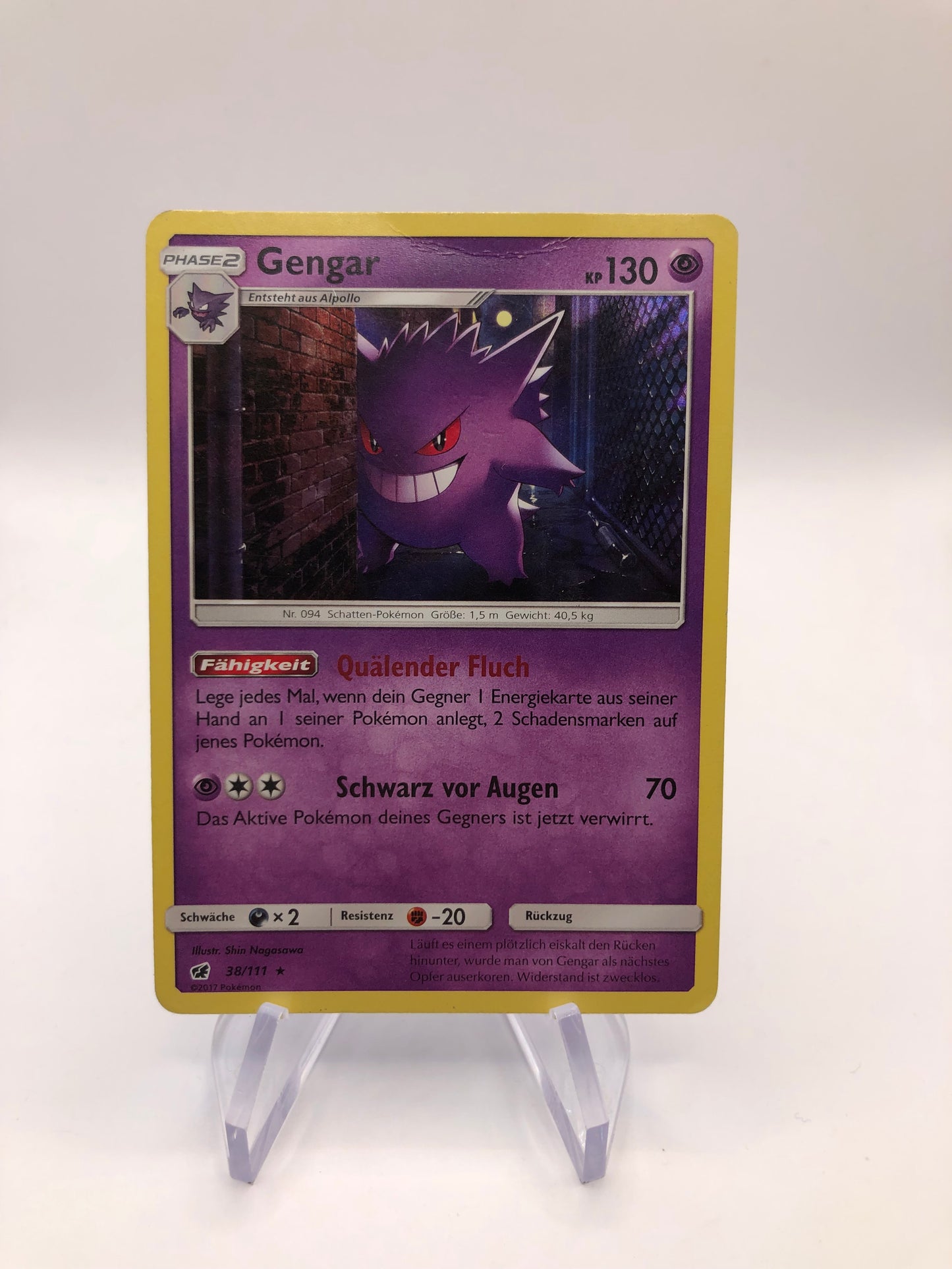 Pokemon Karte Holo Gengar 38/111 Deutsch