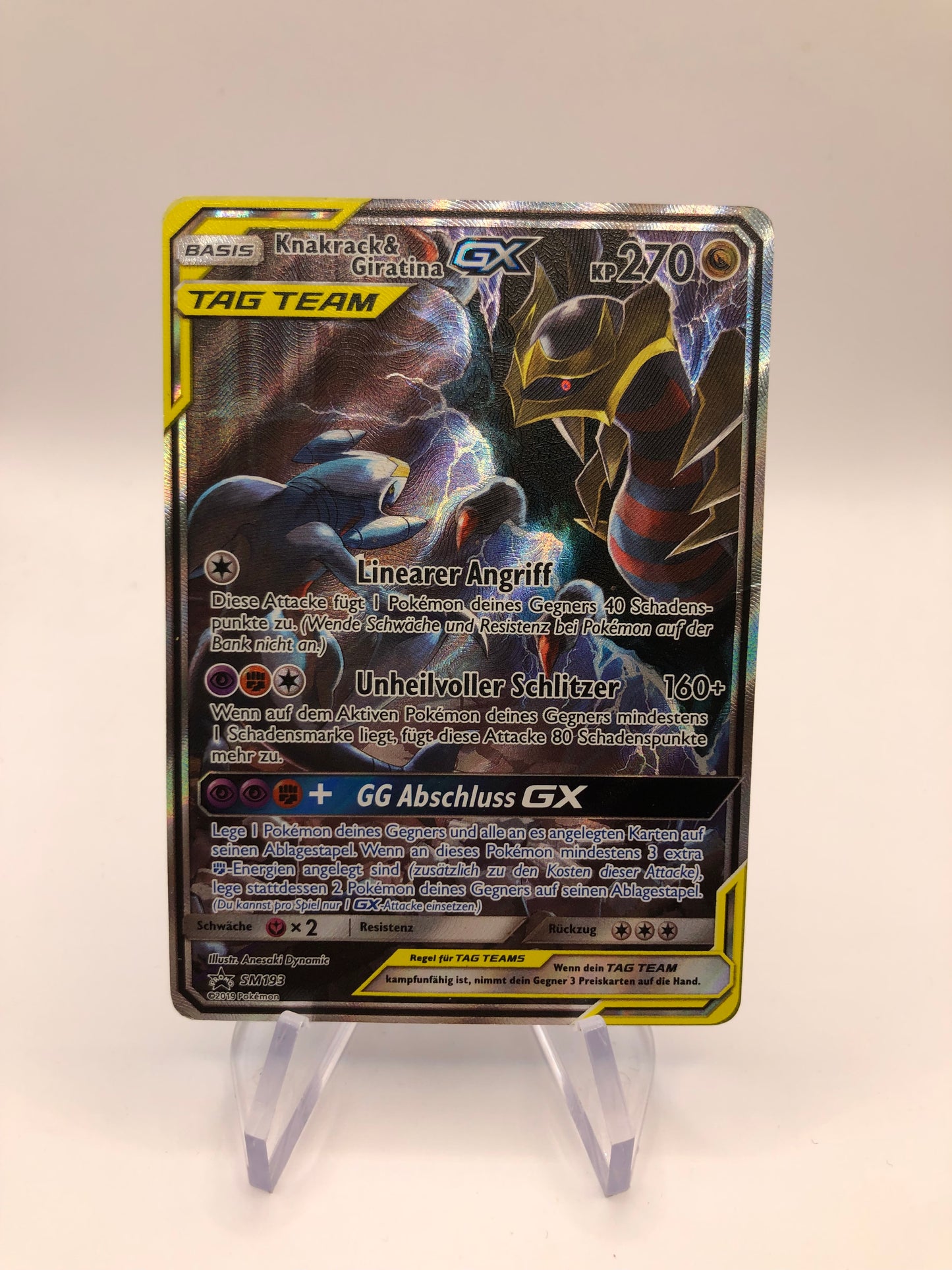 Pokemon Karte Promo GX Alt-Art Tag Team Knakrack&Giratina SM193 Deutsch