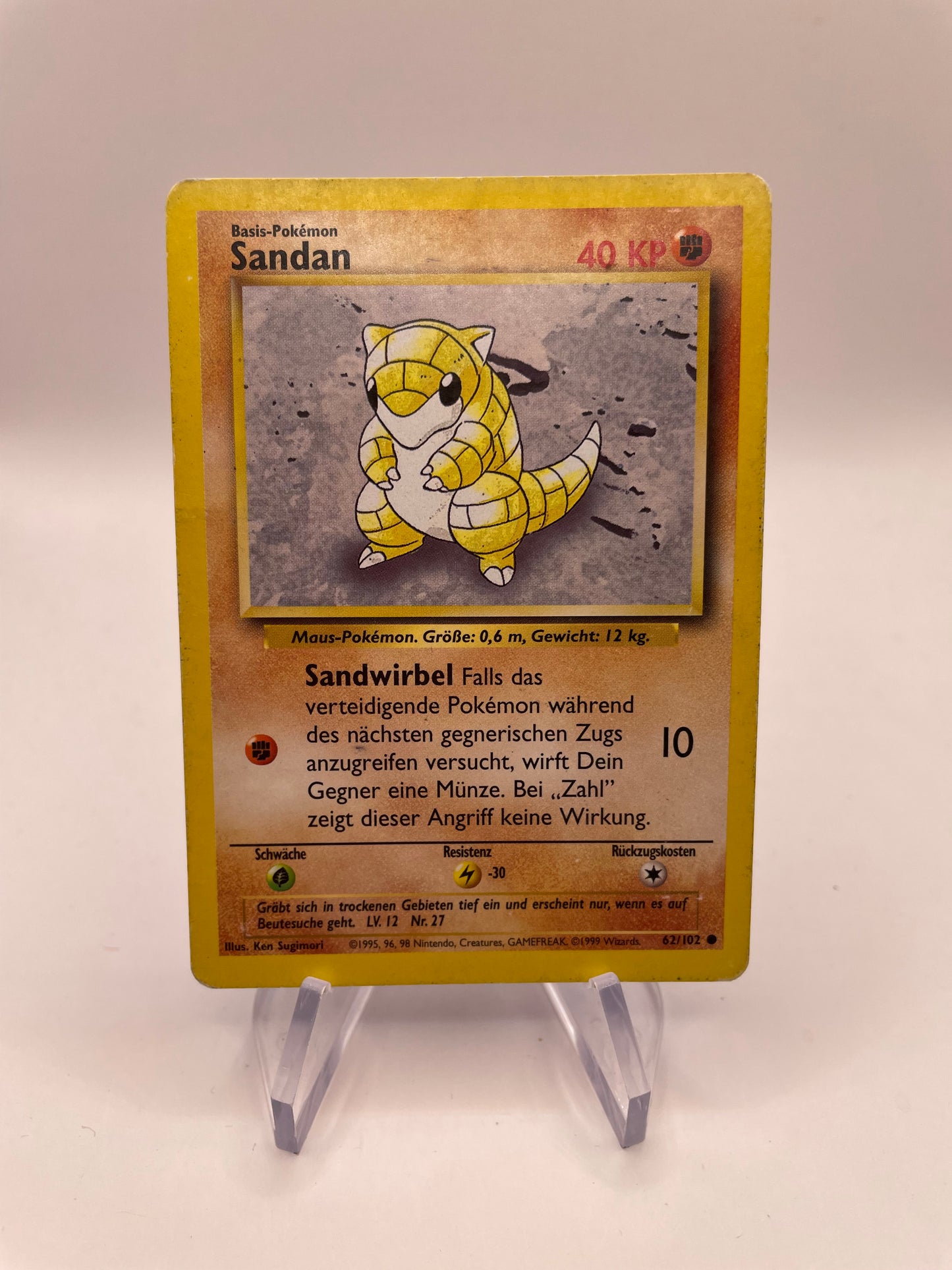 Pokemon Karte Base Set Sandan 62/102 Deutsch