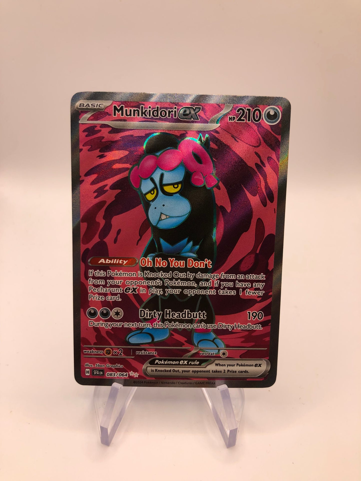 Pokemon Karte Fullart EX Munkidori 83/64 Englisch