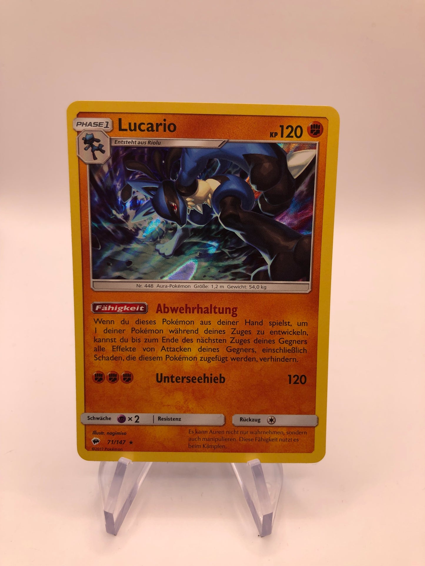 Pokemon Karte Lucario 71/147 Deutsch