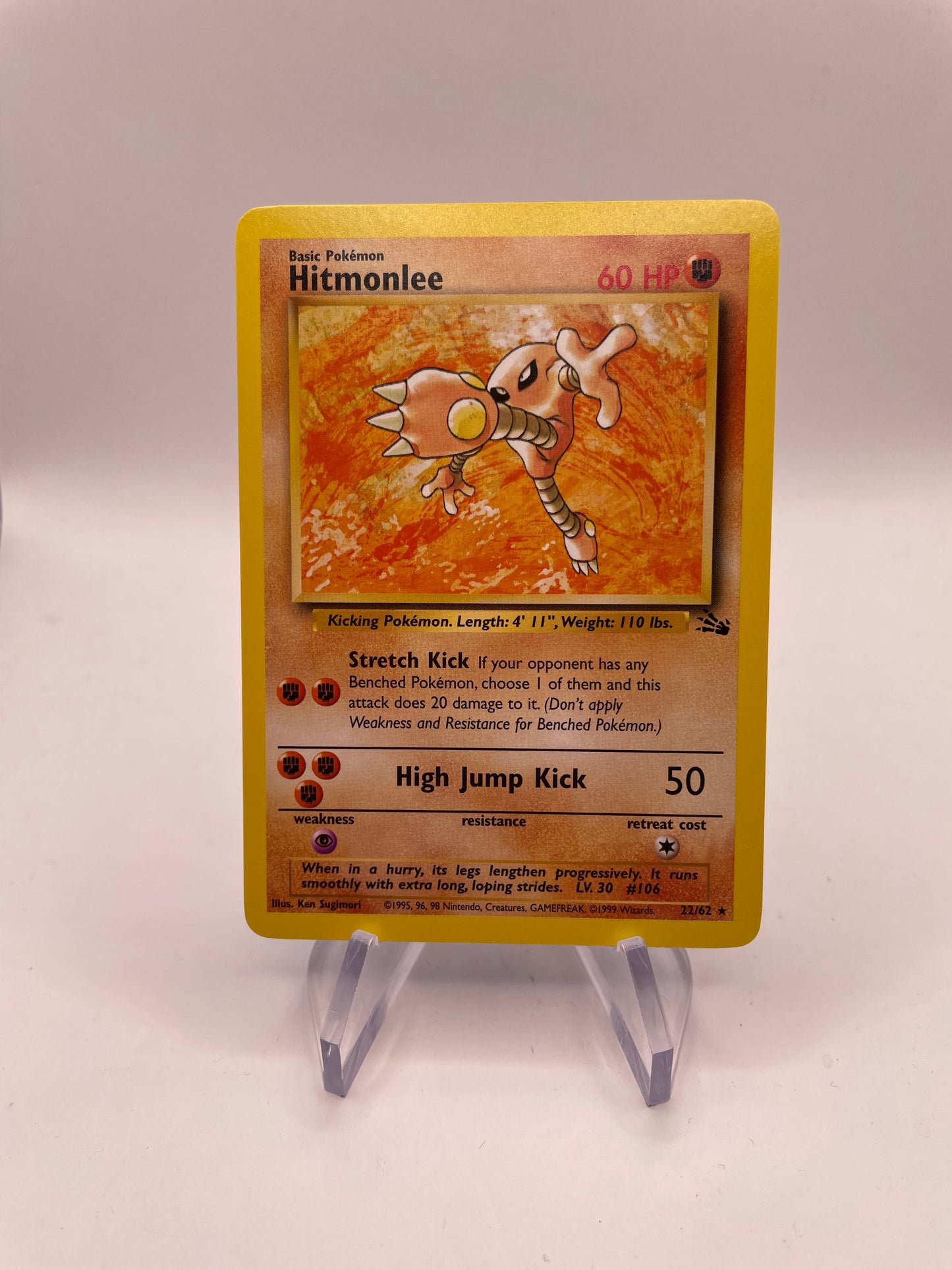 Pokemon Karte Fossil Hitmonlee 22/62 Englisch