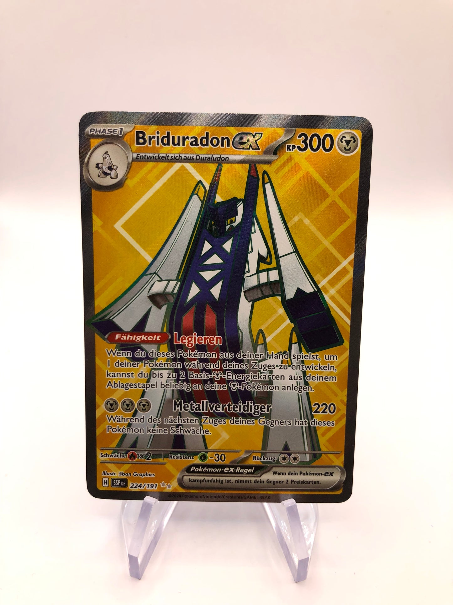 Pokemon Karte EX Fullart Briduradon 224/191 Deutsch