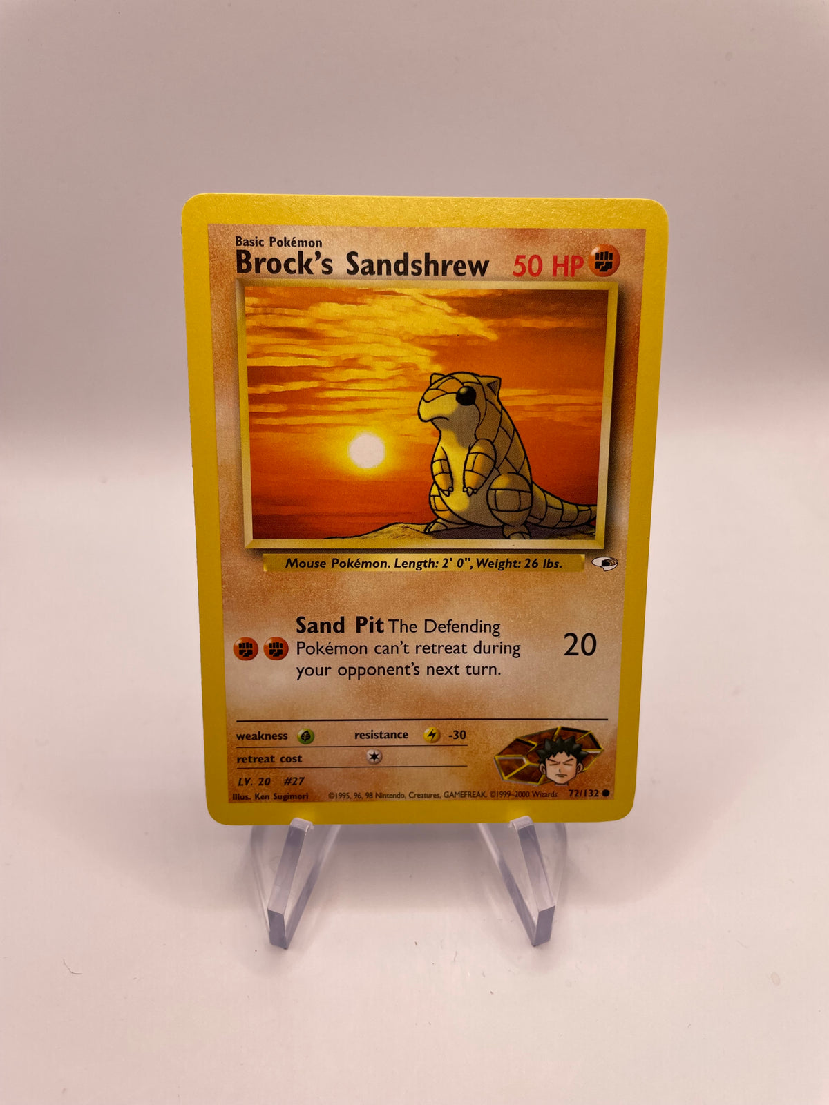 Pokemon Karte Gym Heros Brocks Sandam 72/132 Englisch