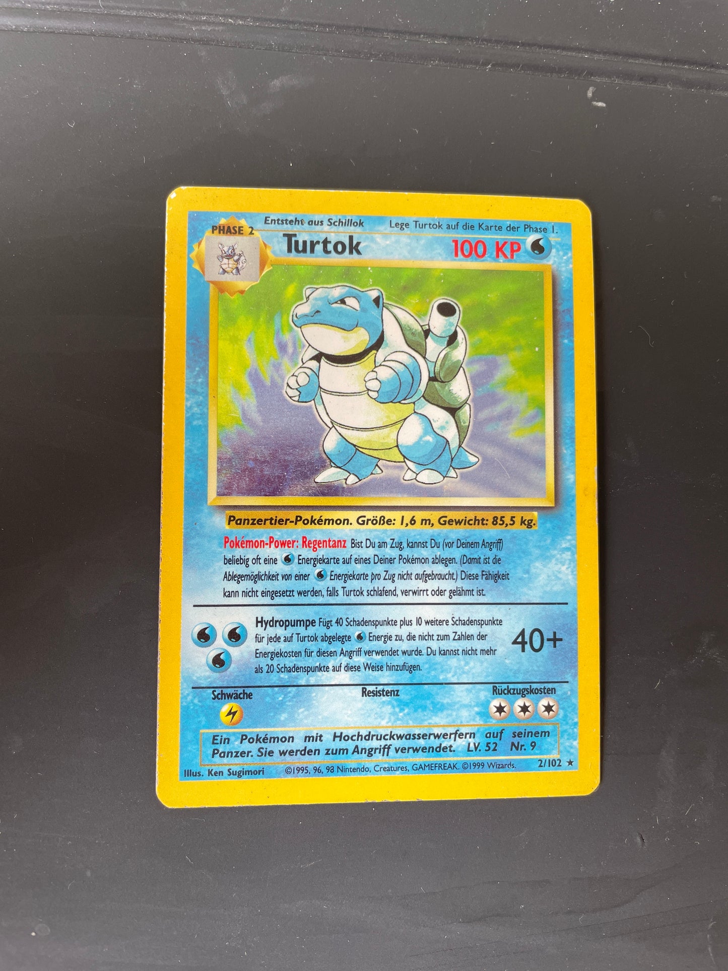 Pokemon Karte Holo Base Set Turtok 2/102 Deutsch