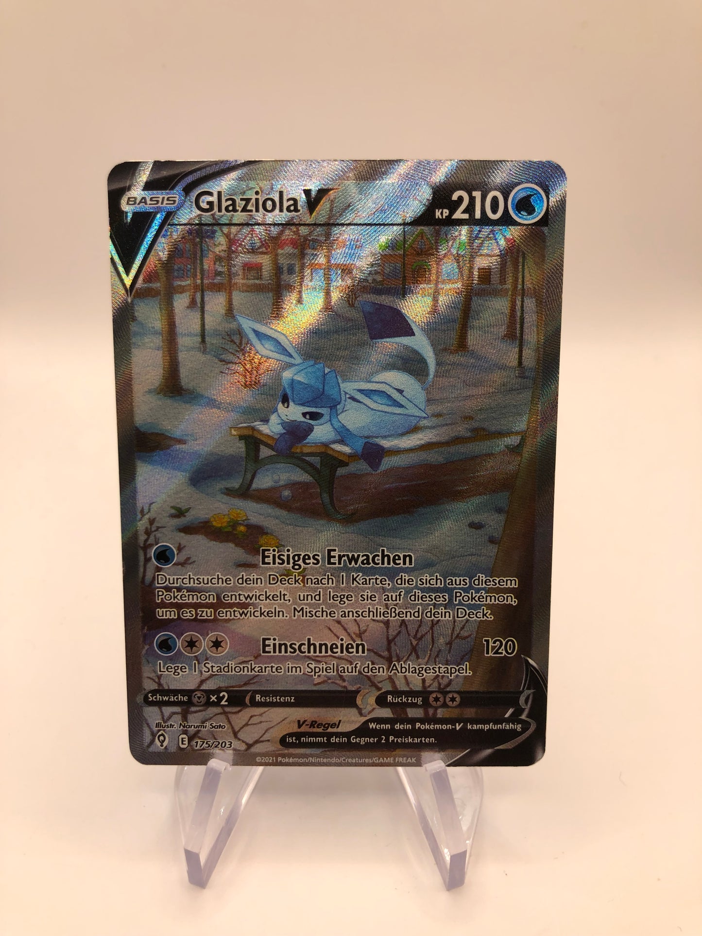 Pokemon Karten V Alt-Art Glaziola 175/203 Deutsch