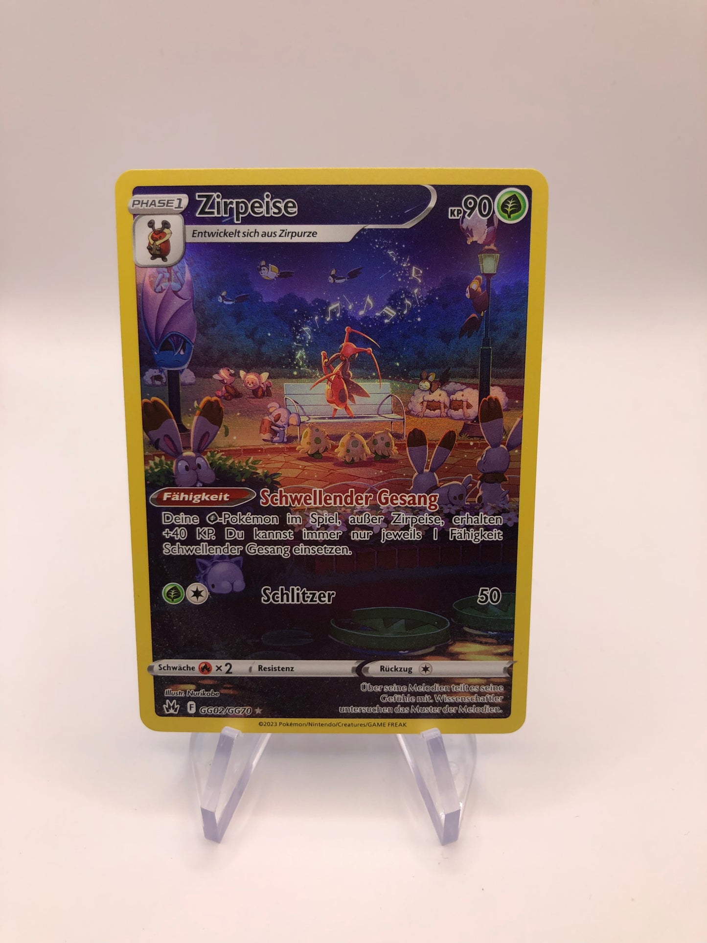 Pokemon Karte Art-Rare Zirpeise GG02/GG70 Deutsch
