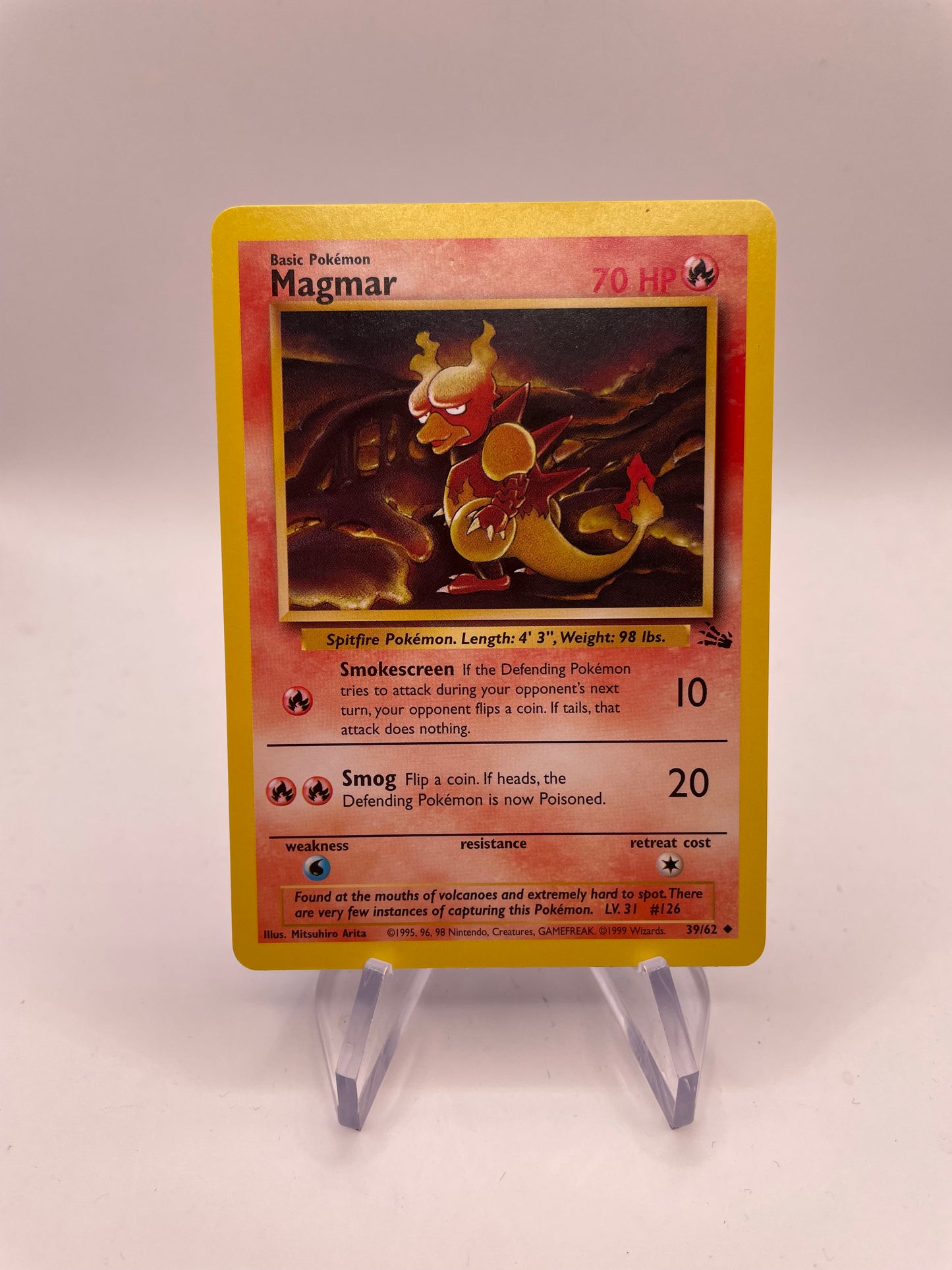 Pokemon Karte Fossil Magmar 39/62 Englisch