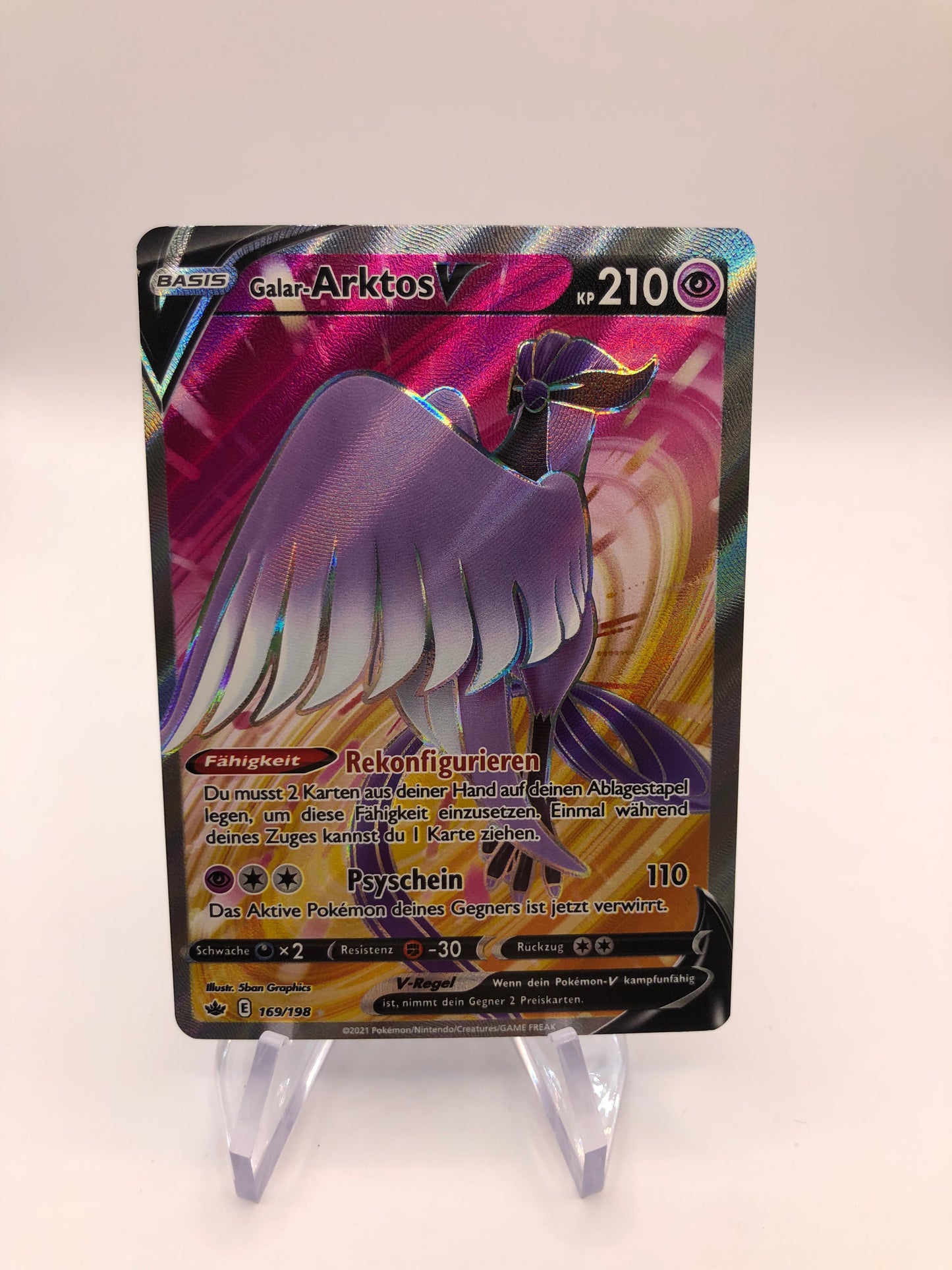 Pokemon Karte V Fullart Arktos 169/198 Deutsch
