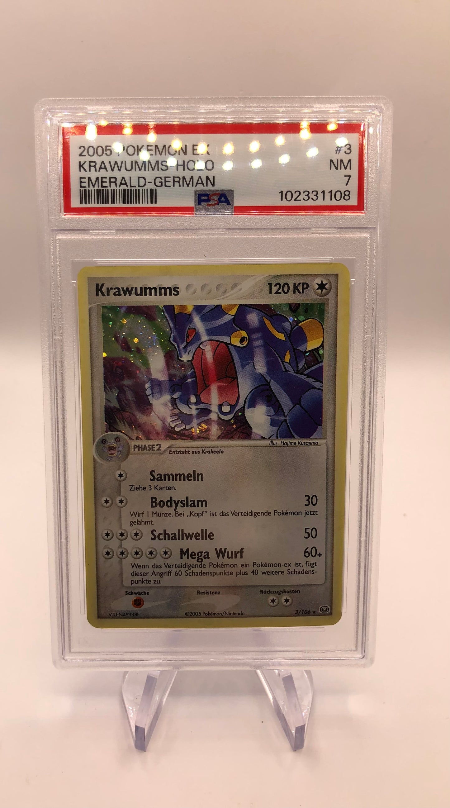 Pokemon Karte Holo PSA 7 Krawumms 3/106 Deutsch