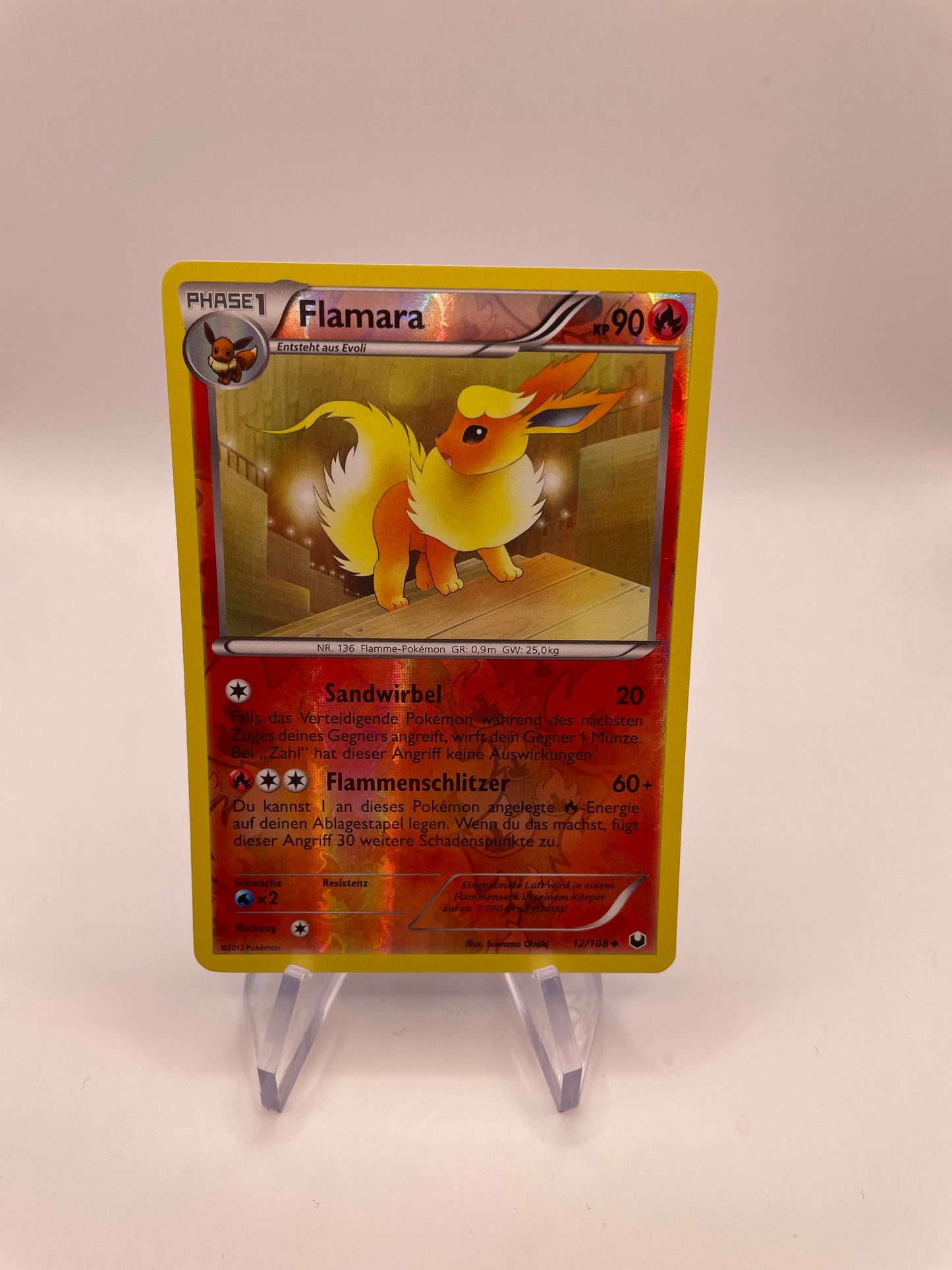 Pokemon Karte Revers Flamara 12/108 Deutsch