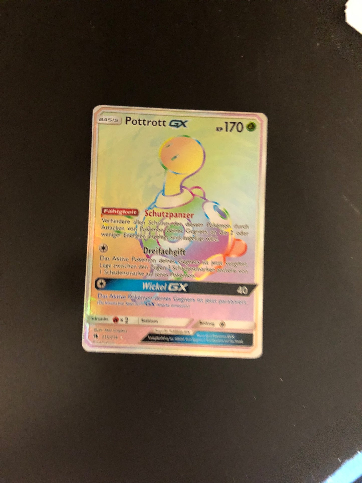 Pokemon Karte GX Rainbow Pottrott 215/214 Deutsch