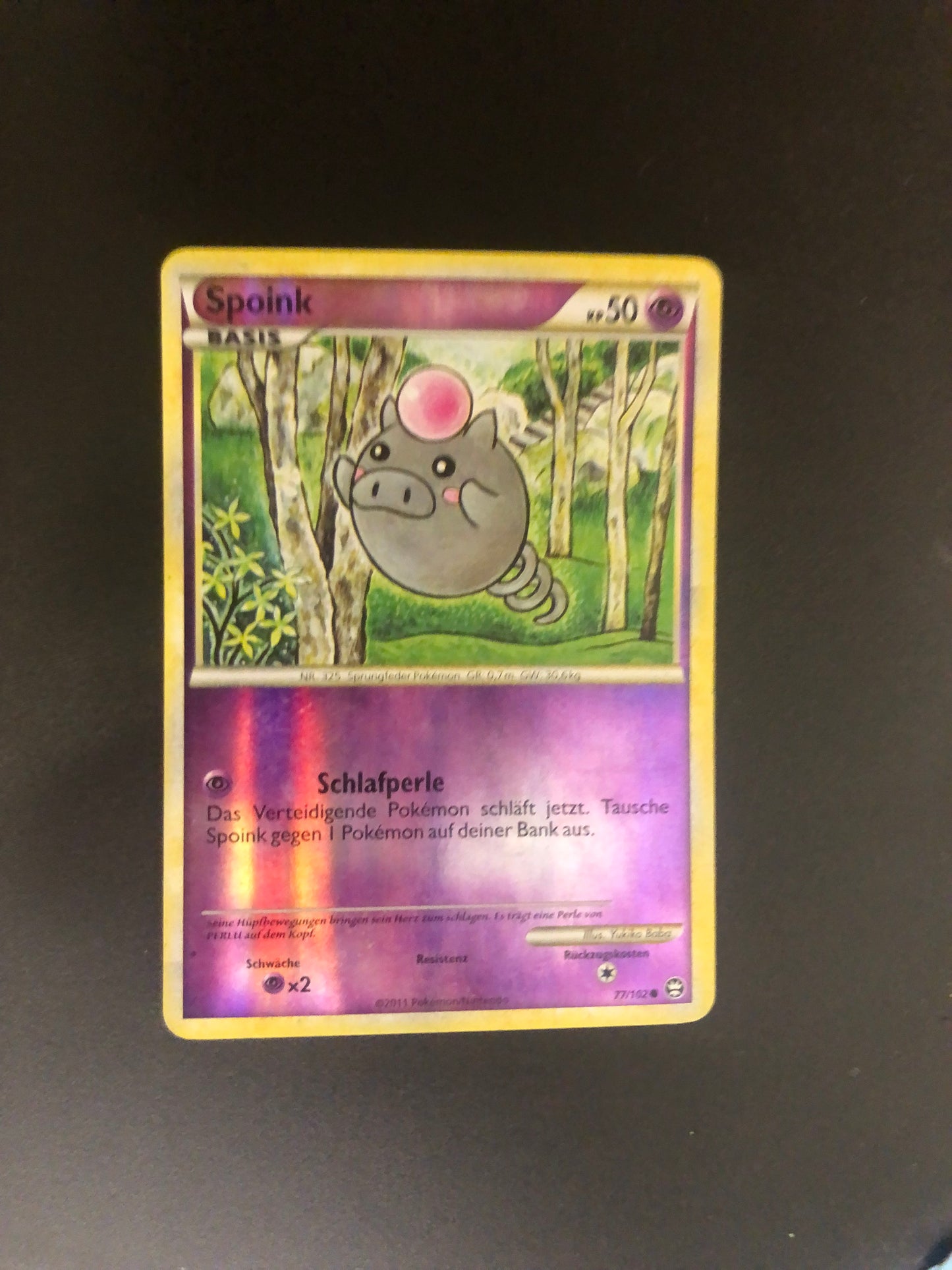 Pokemon Karte Revers Spoink 77/102 Deutsch