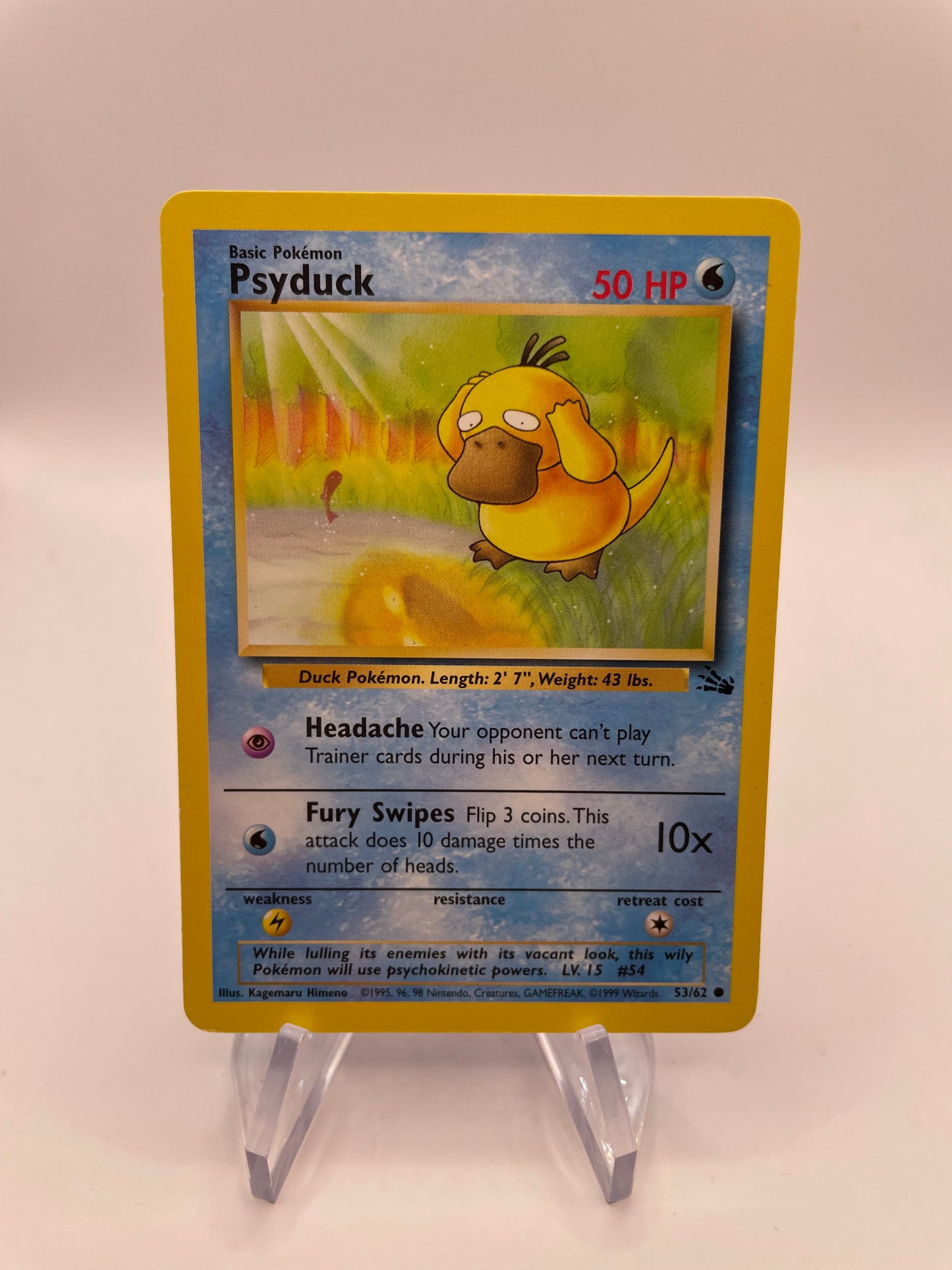 Pokemon Karte Fossil Psyduck 53/62 Englisch