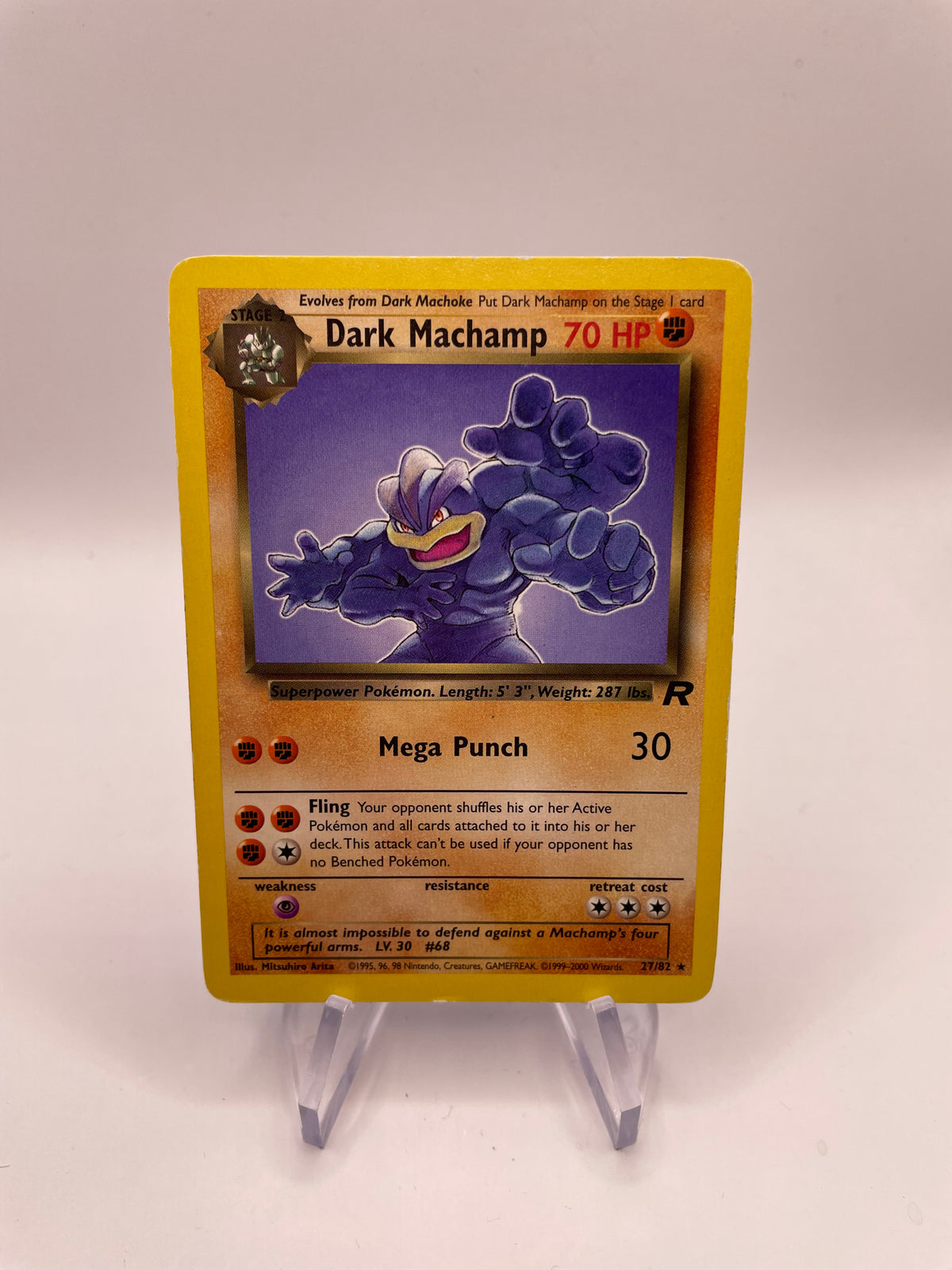 Pokemon Karte Rocket Dunkles Machomei 27/82 Deutsch