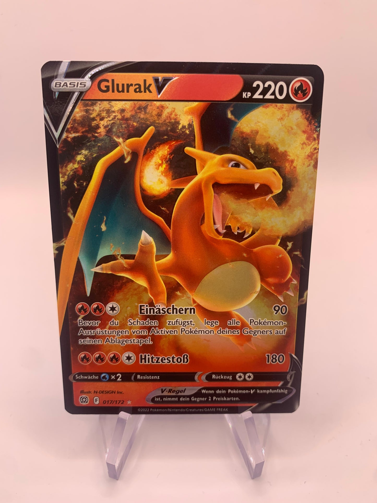 Pokemon Karte V Glurak 17/172 Deutsch