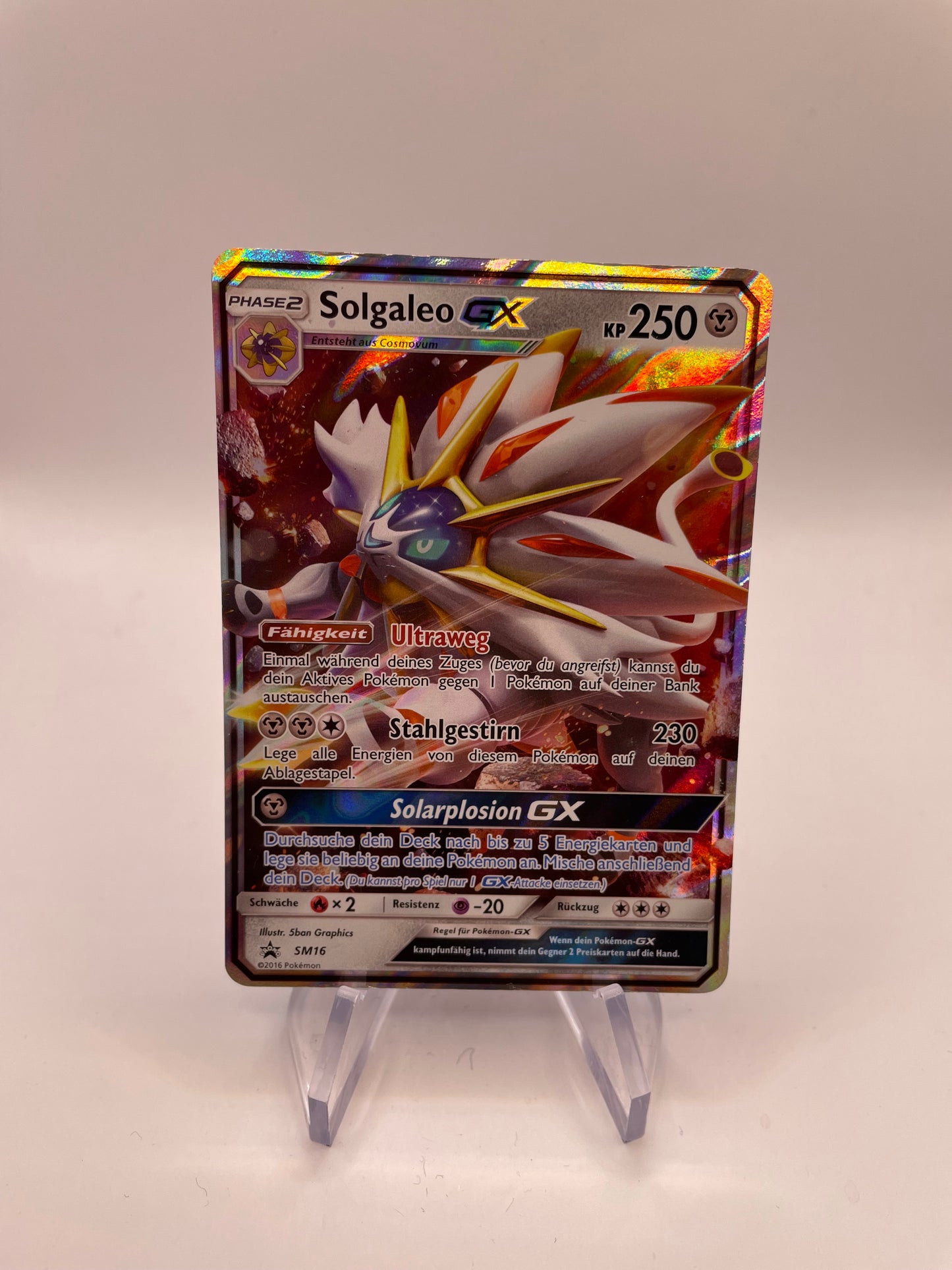 Pokemon Karte GX Solgaleo SM16 Deutsch