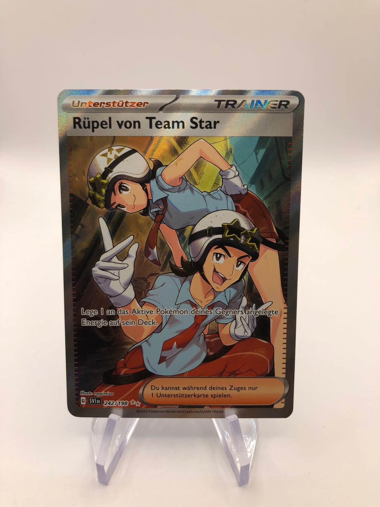Pokemon Karte Trainer Rüpel 242/198 Deutsch