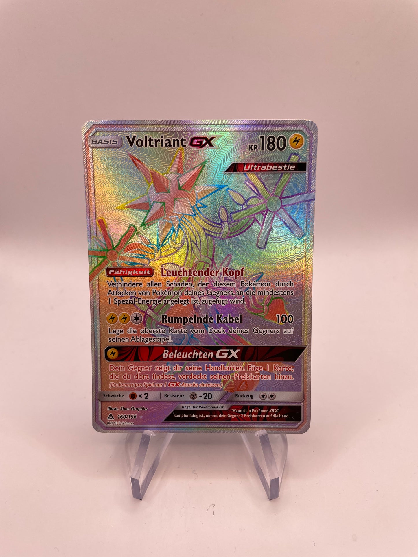 Pokemon Karte GX Rainbow Voltriant 160/156 Deutsch