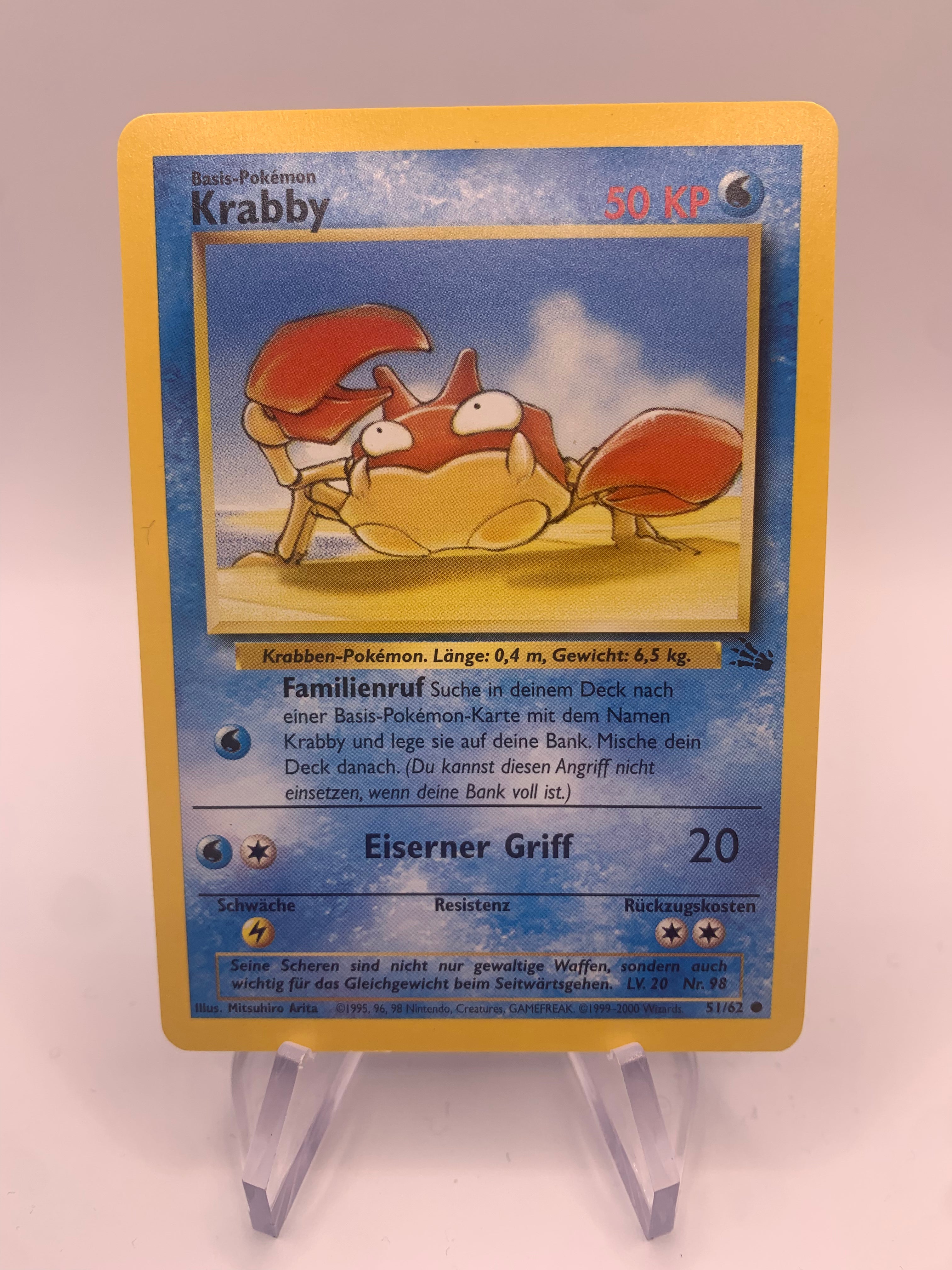 Pokemon Card Krabby Fossil 51/62 German – SHPNPokestore