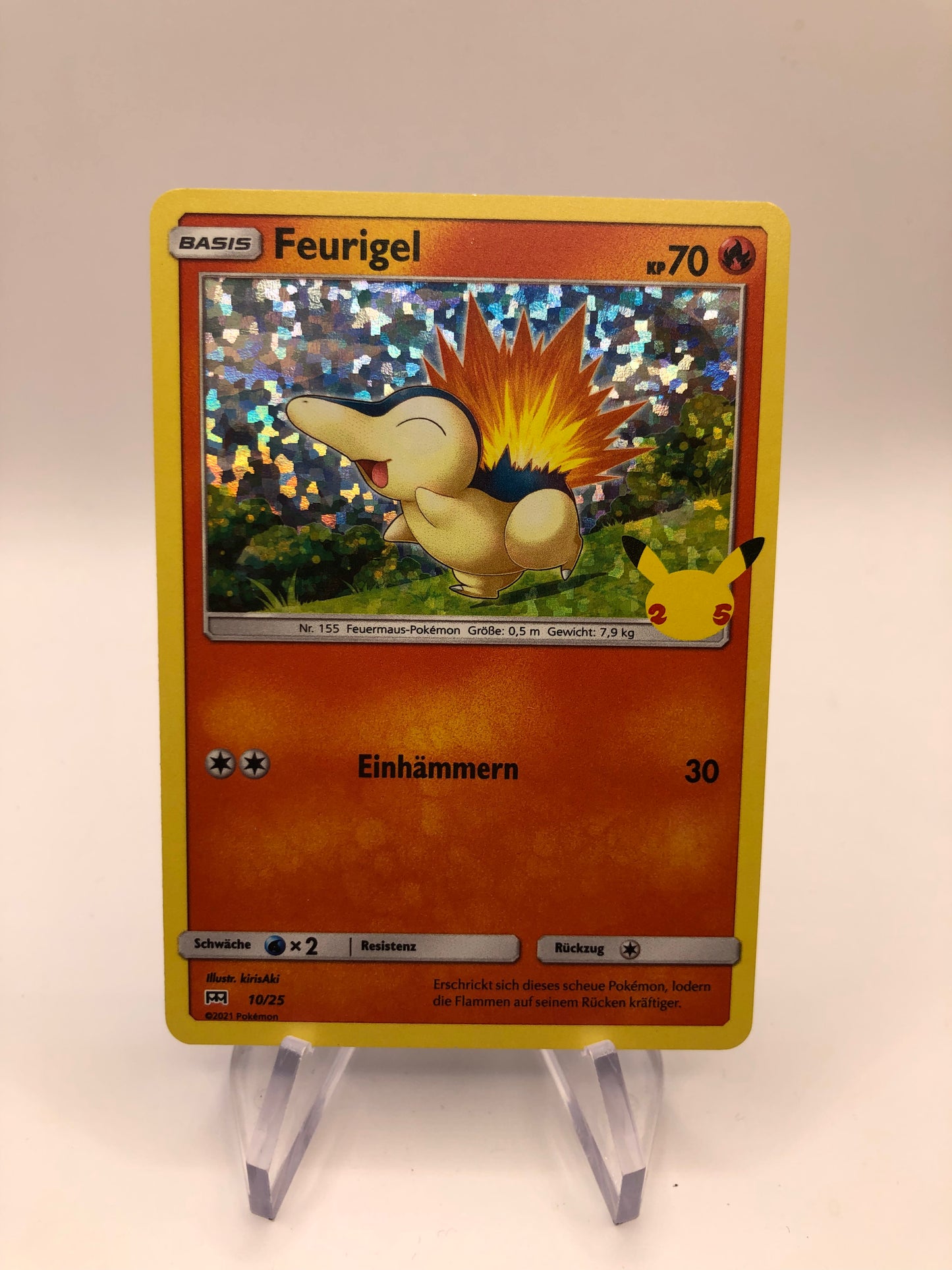 Pokemon Karte Holo Celebration Feuerigel 10/25 Deutsch