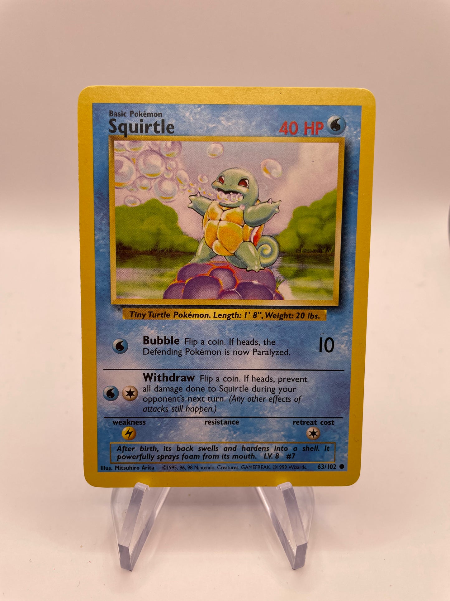 Pokemon Karte Base-Set Squirtle 63/102 Englisch