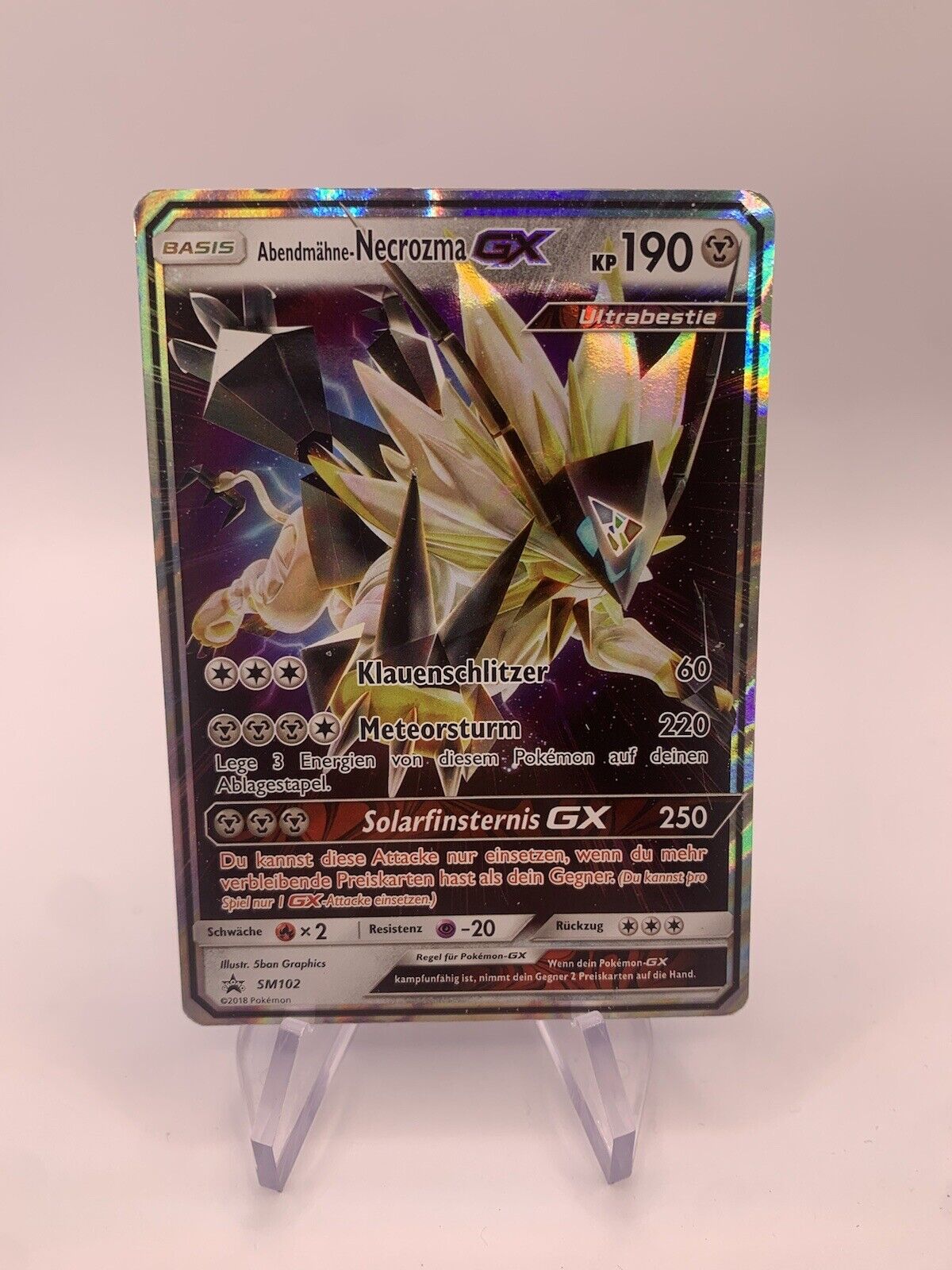 Pokémon Karte GX Promo Abendmähe-Necrozma SM102 Deutsch