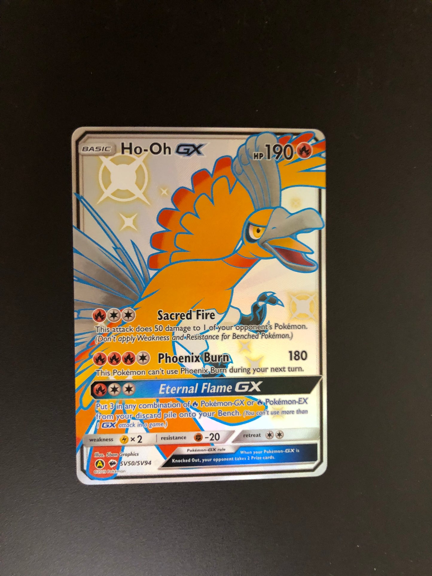 Pokemon Karte GX Shiny Ho-Oh SV50/SV94 Englisch