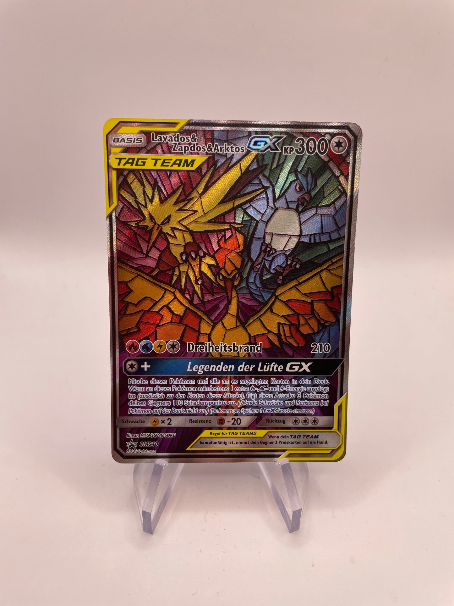 Pokemon Karte GX Tag Team Promo Lavados&Zapdos&Arktos SM210 Deutsch