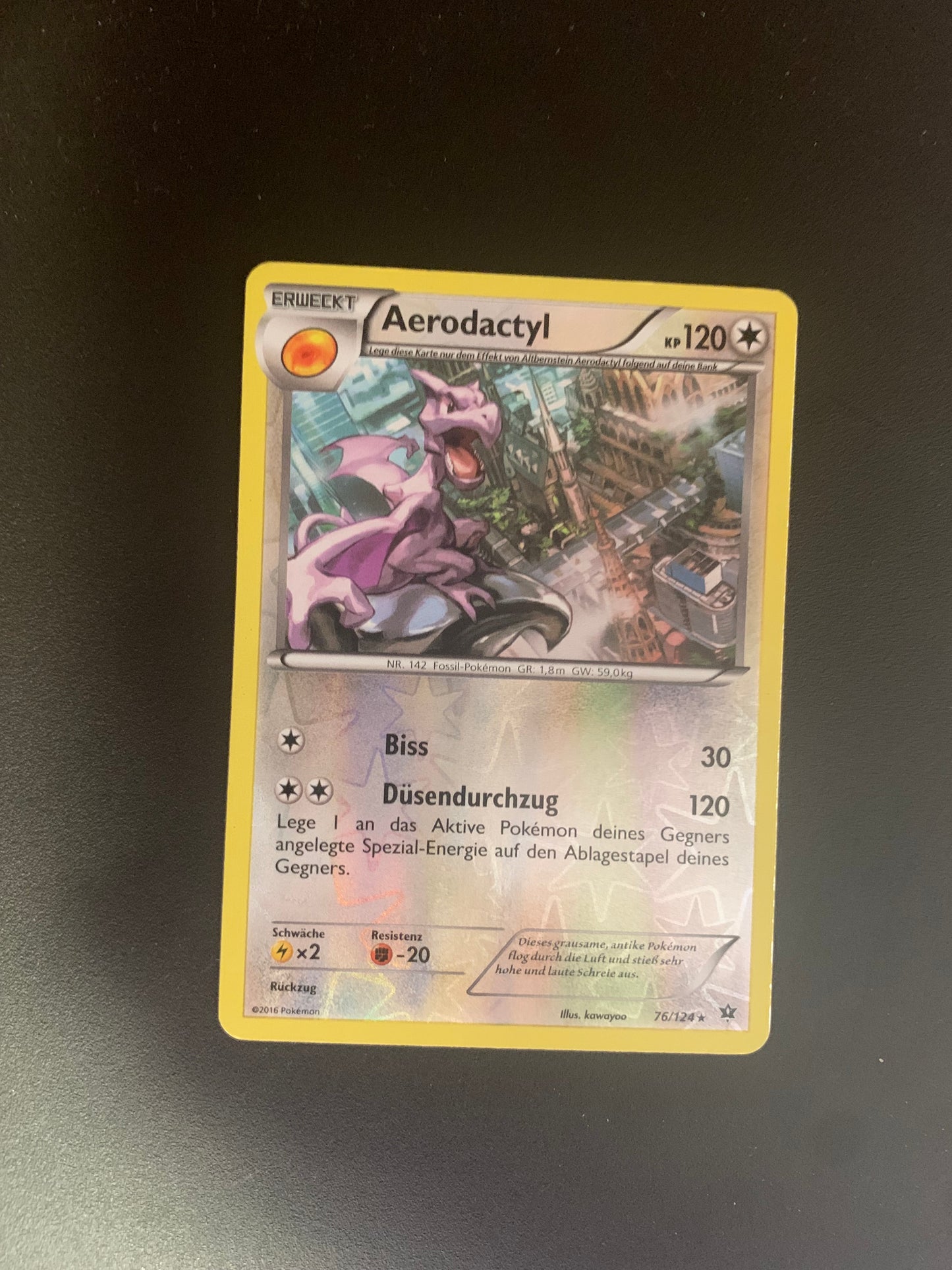 Pokemon Karte Reverse Aerodactyl 76/124 Deutsch