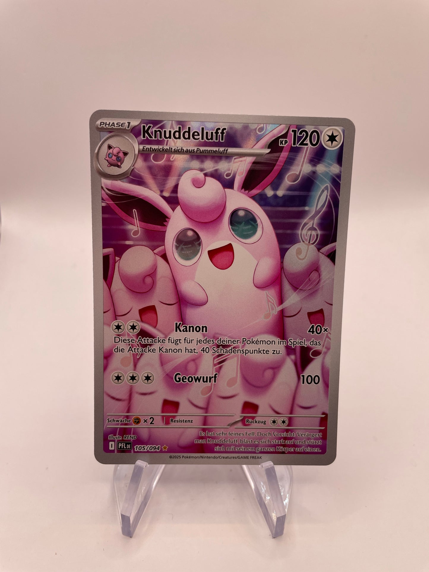 Pokémon Karte Art-Rare Knuddeluff 105/94 Deutsch