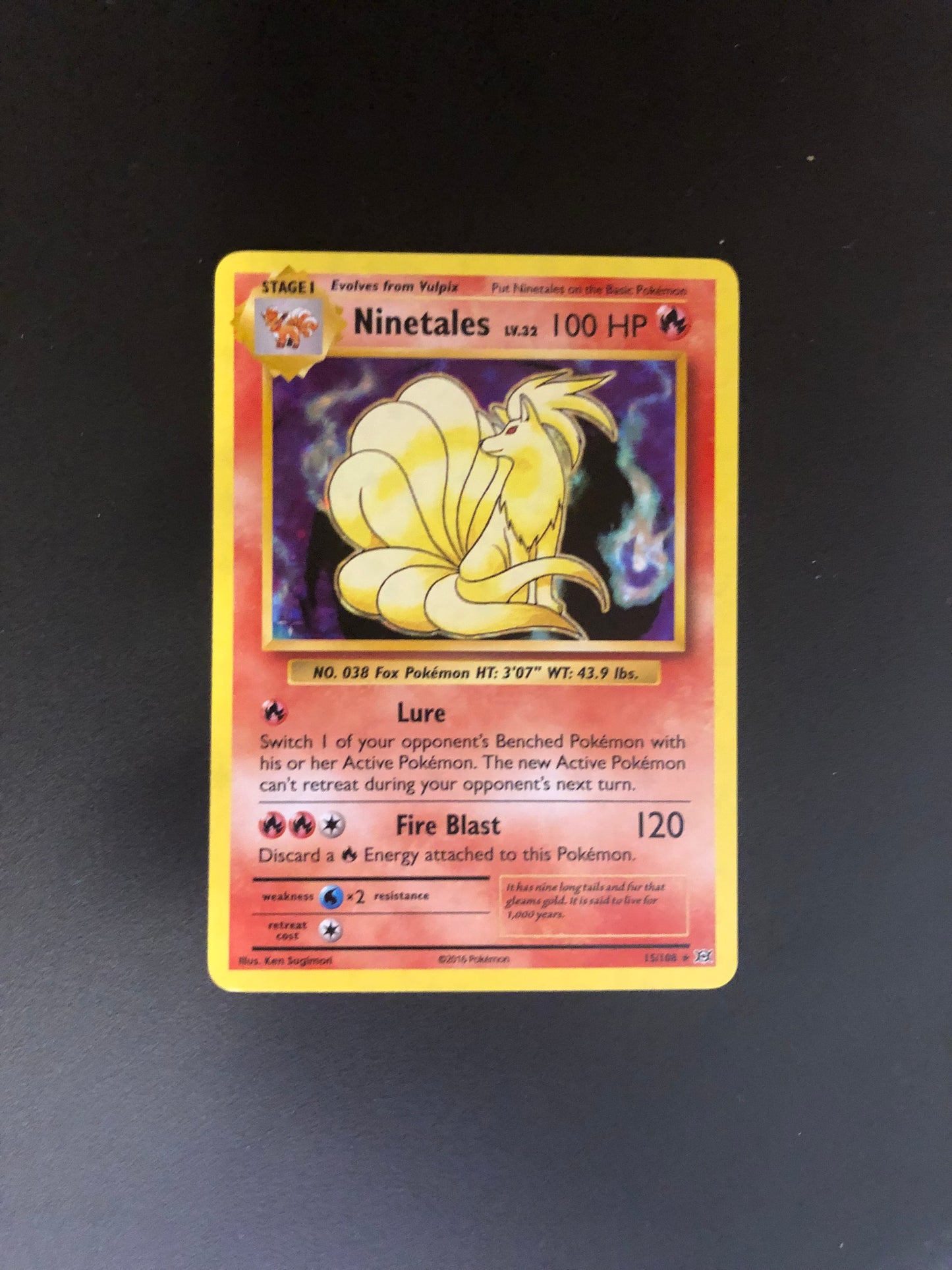Pokemon Karte Holo Vulnona 15/108 Englisch