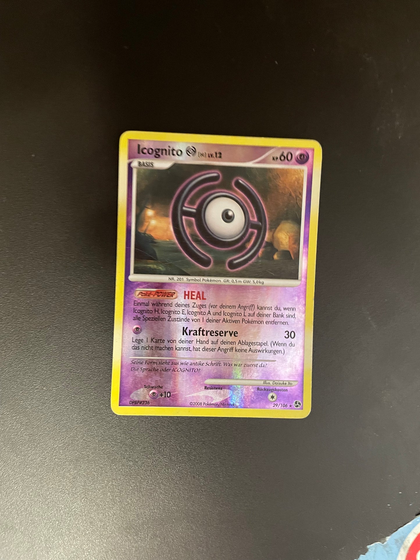Pokémon Karte Reverse Icognito 29/106 Deutsch