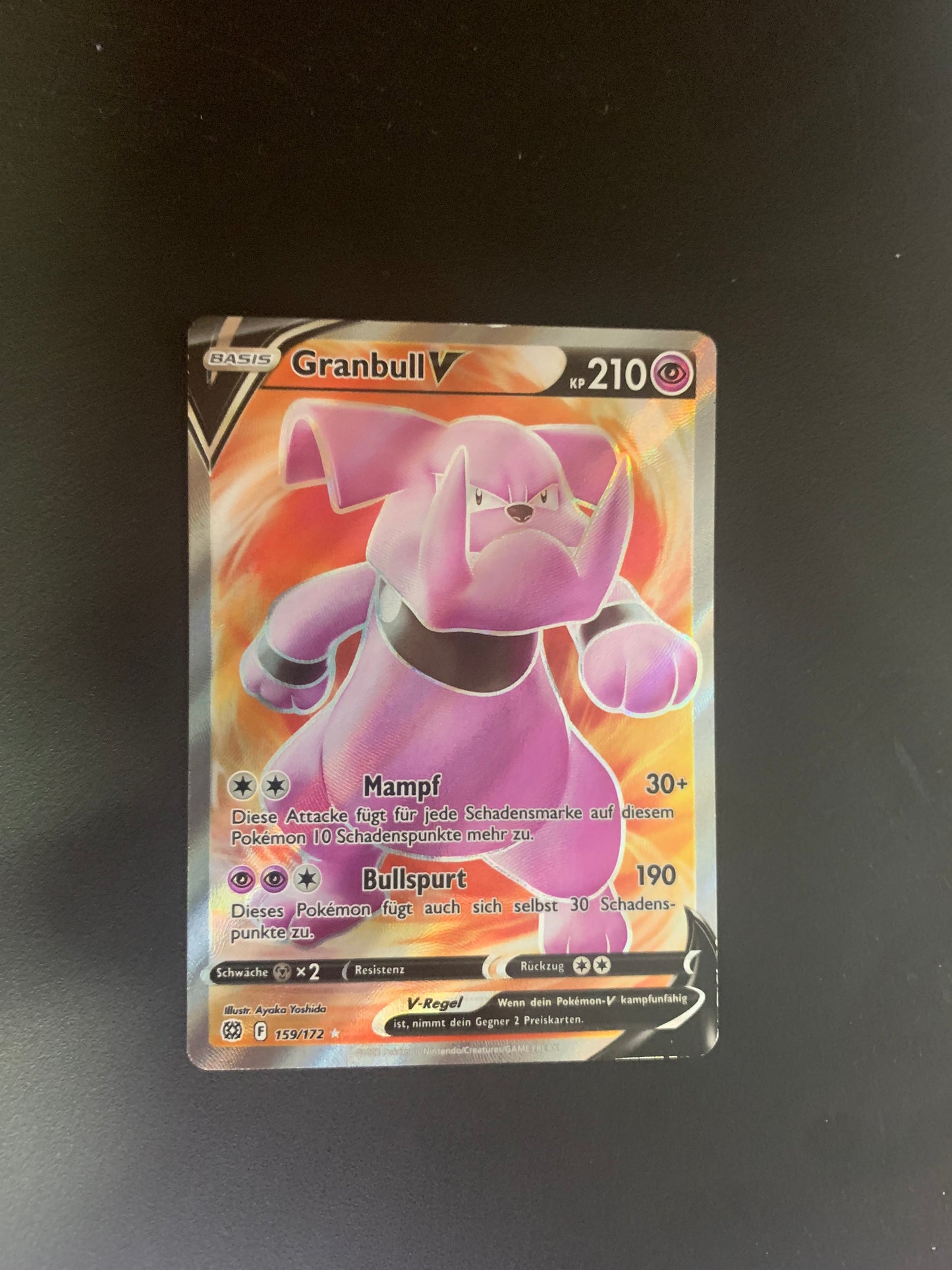 Pokemon Karte V Fullart Granbull 159/172 Deutsch