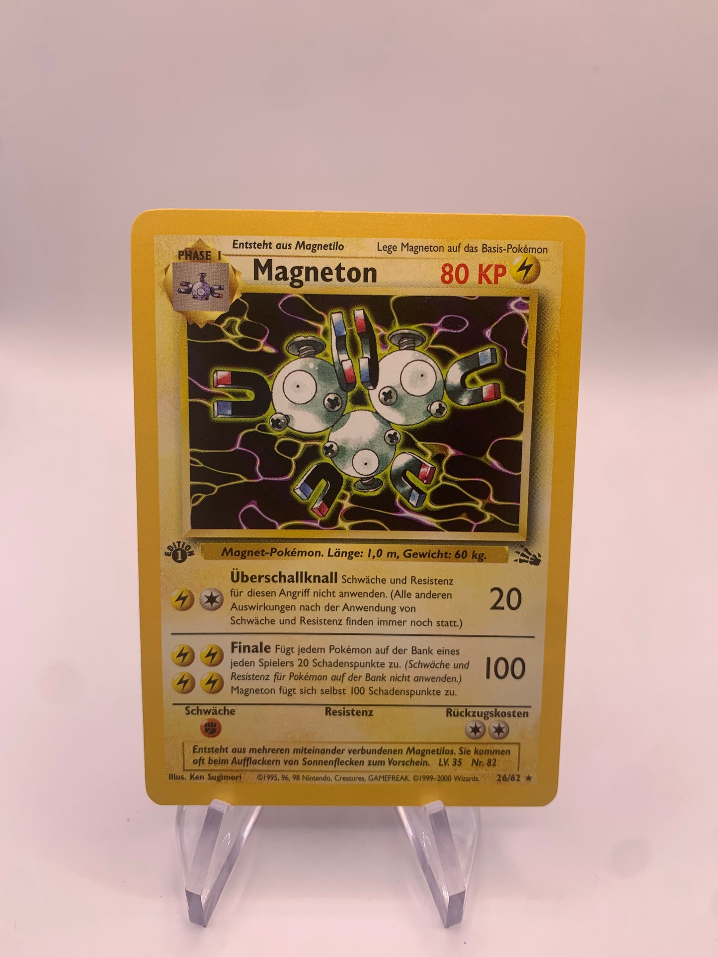 Pokemon Karte 1.Edition Magneton 26/62 Deutsch