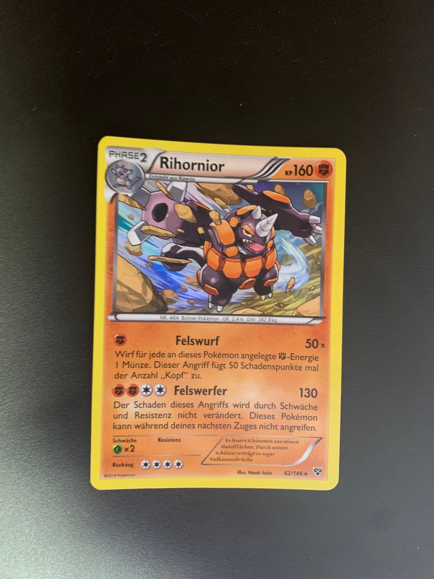 Pokemon Karte Holo Rihornior 62/146 Deutsch