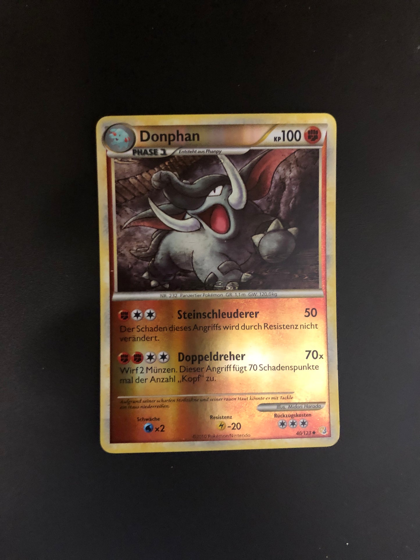 Pokemon Karte Revers Donphan 40/123 Deutsch