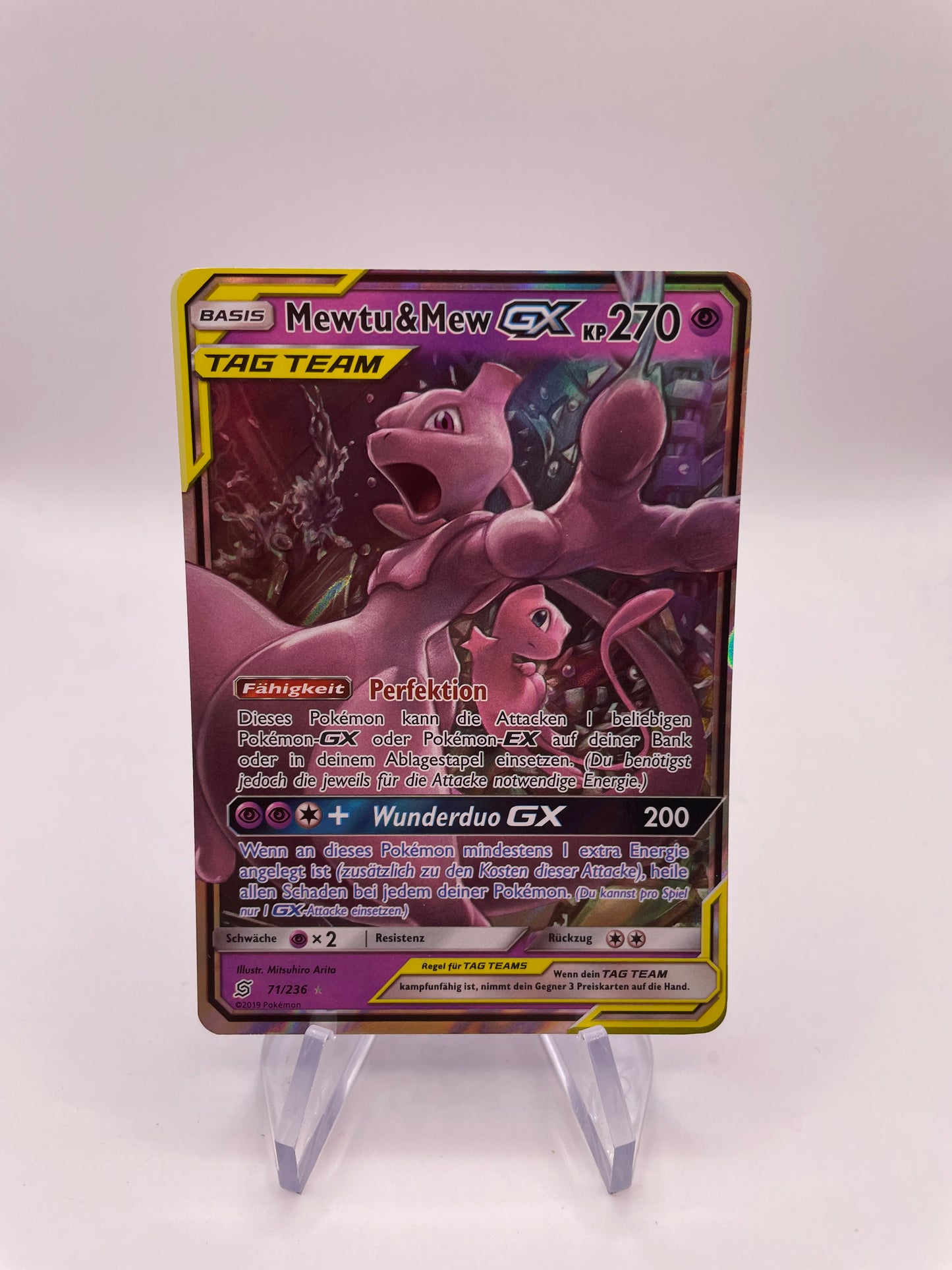 Pokemon Karte GX Tag Team Mewtu & Mew 71/236 Deutsch