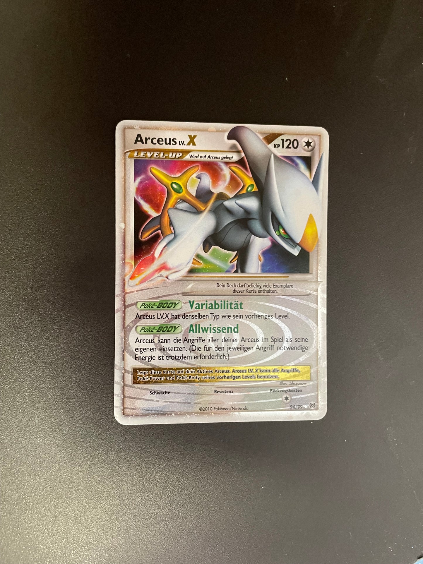 Pokemon Karte Lv.X Arceus 94/99 Deutsch