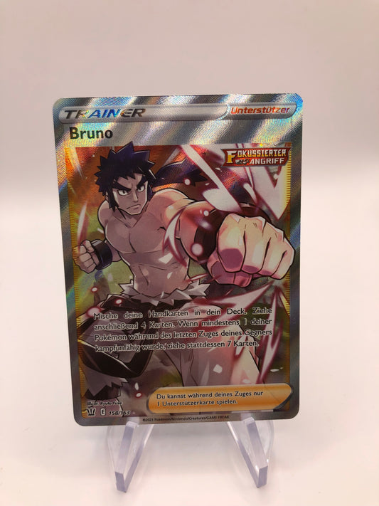 Pokemon Karte Trainer Bruno 158/163 Deutsch