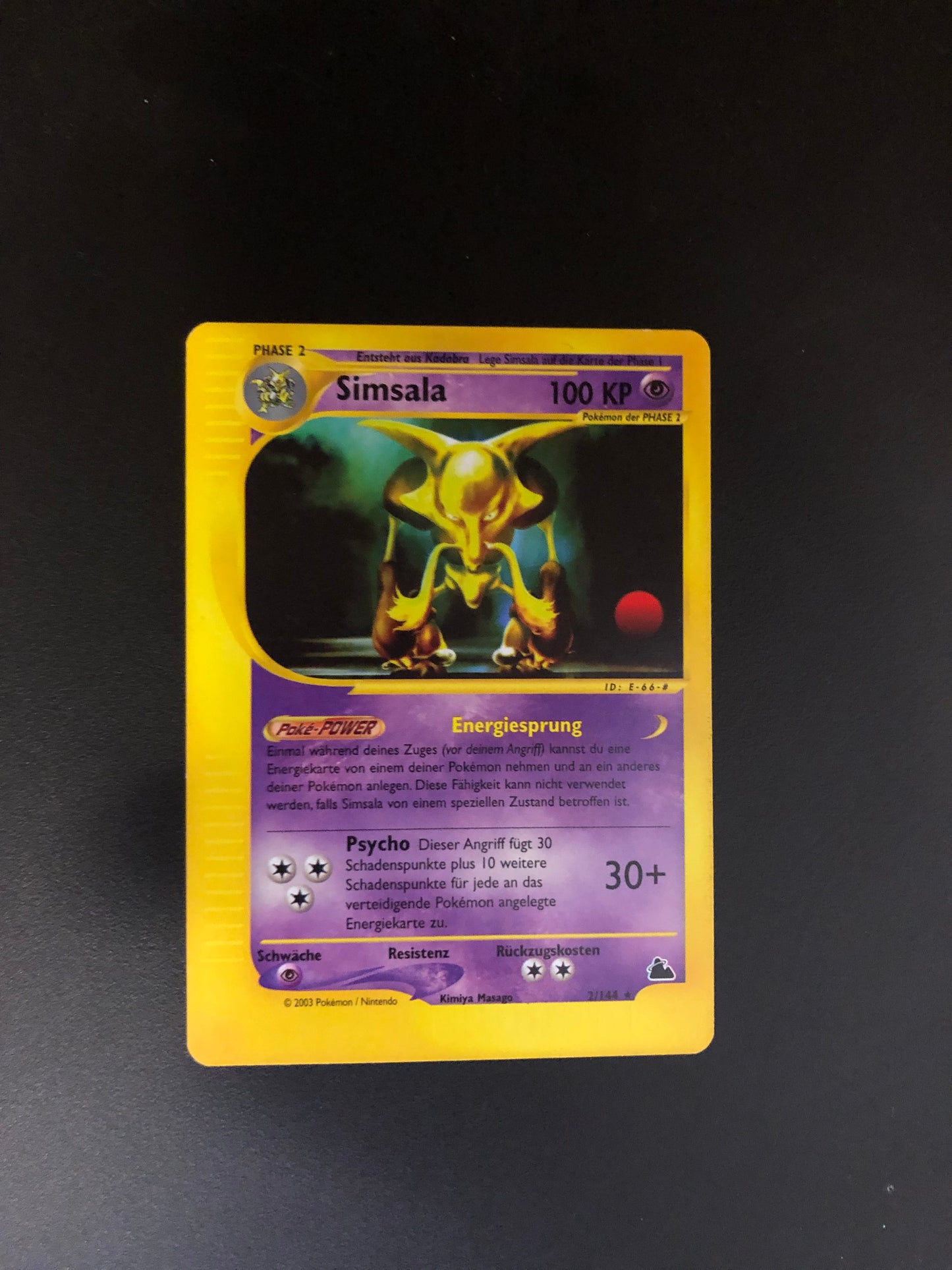 Pokemon Karte E-Series Simsala 2/134 Deutsch