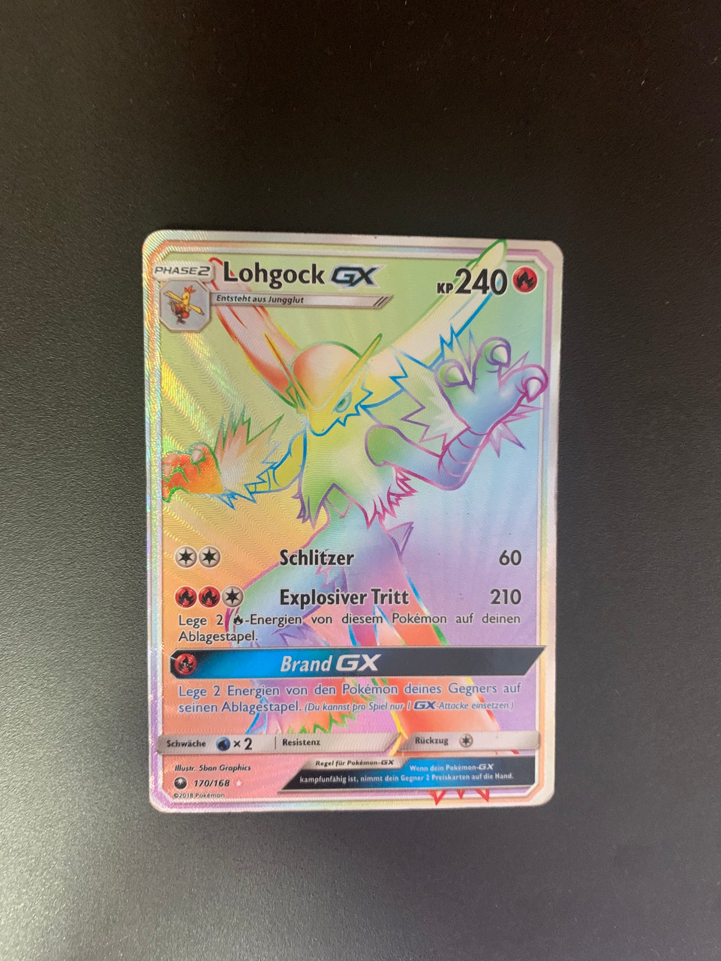 Pokemon Karte Gx Rainbow Lohgock 170/168 Deutsch