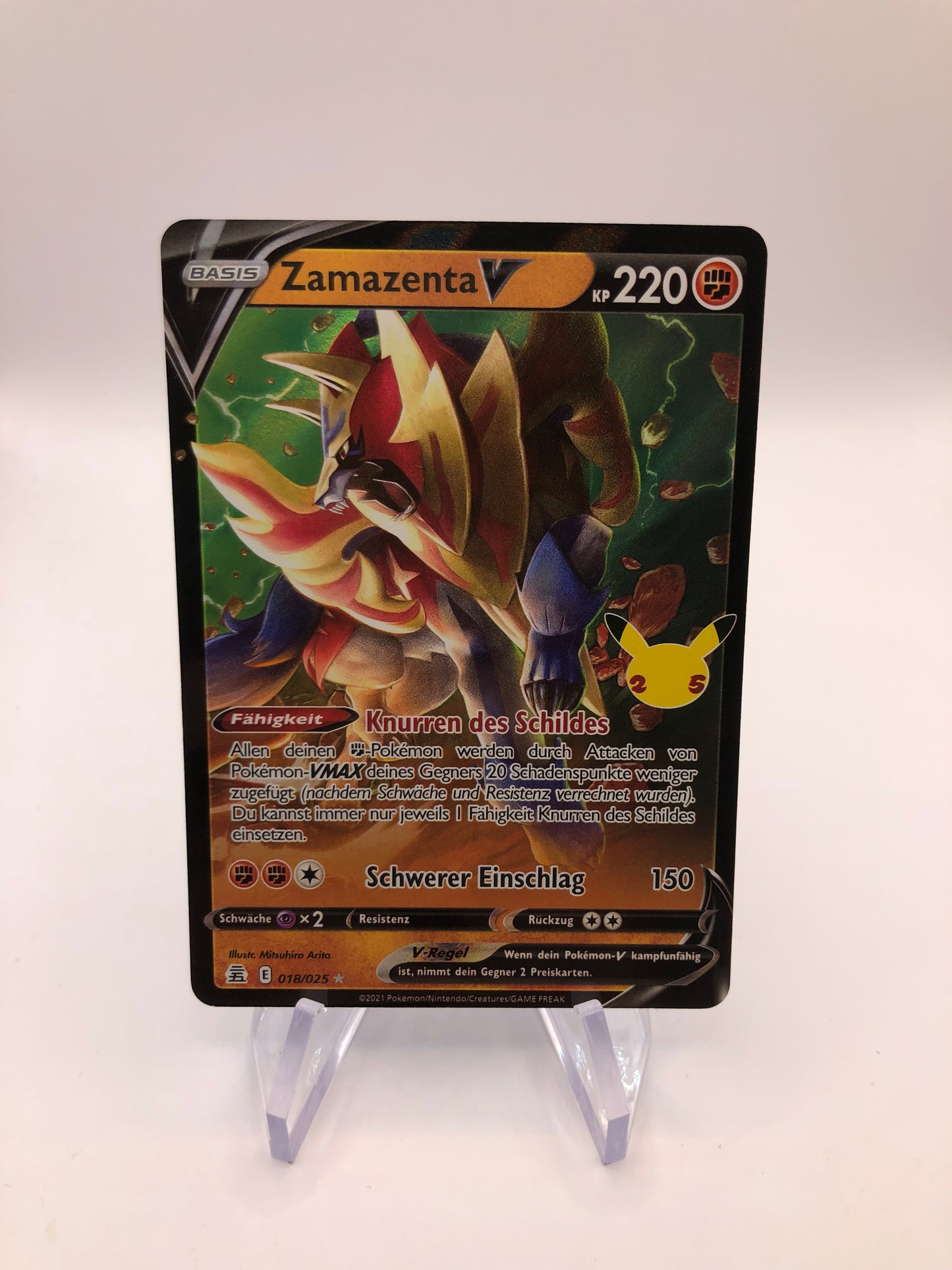 Pokemon Karte V Celebration Zamazenta 18/25 Deutsch