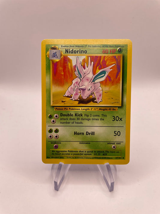 Pokemon Karte Base Set Nidorino 37/102 Englisch
