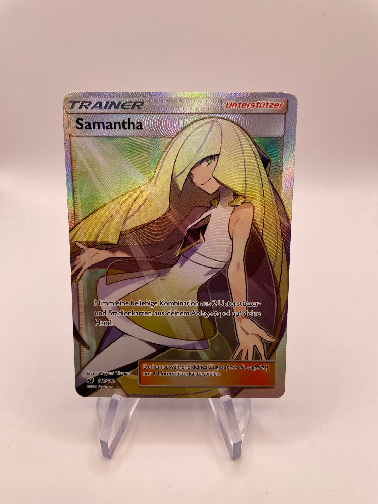 Pokemon Karte Trainer Samantha 110/111 Deutsch