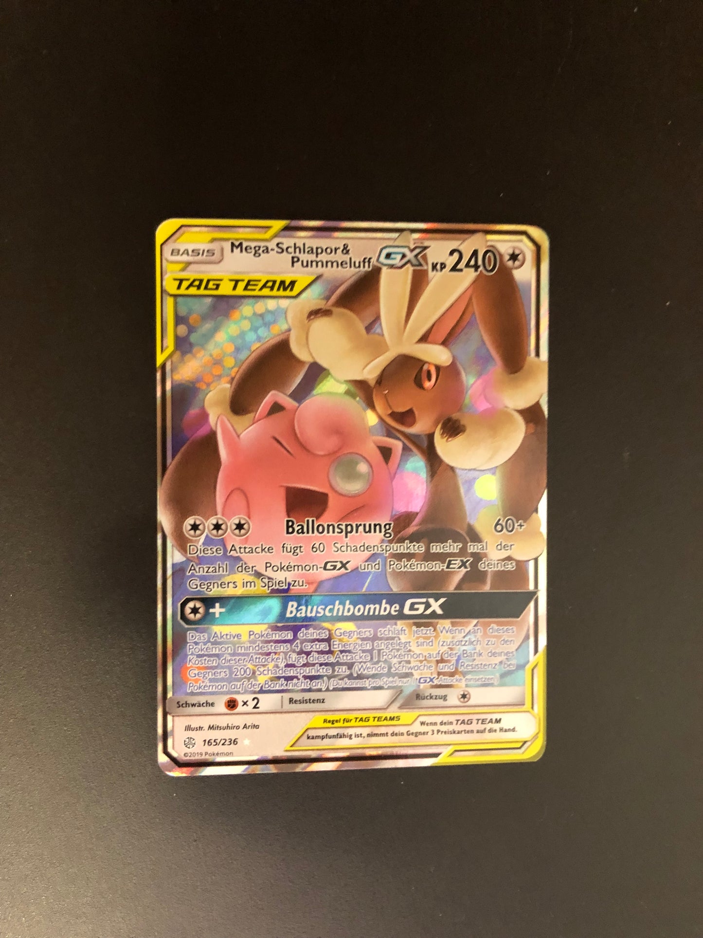 Pokemon Karten Tag Team Mega- Schlapor& Pummeluf 165/236 Deutsch
