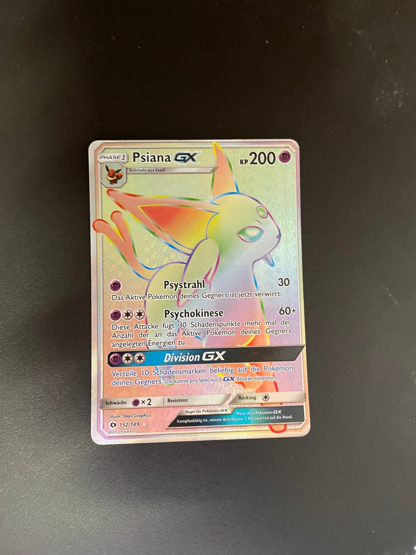 Pokemon Karte GX Rainbow Psiana 152/149 Deutsch